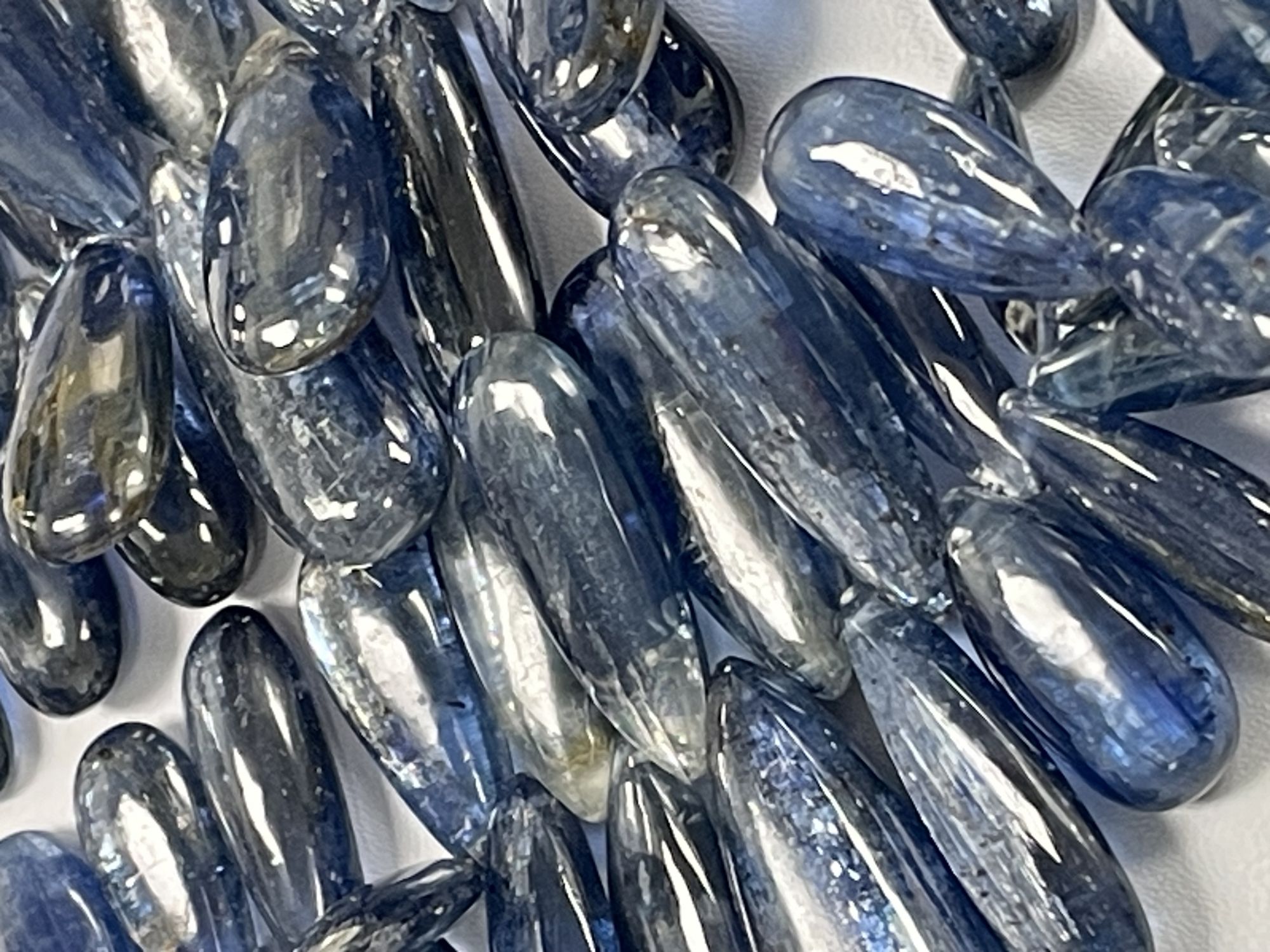 Blue kyanite Long Pear Smooth