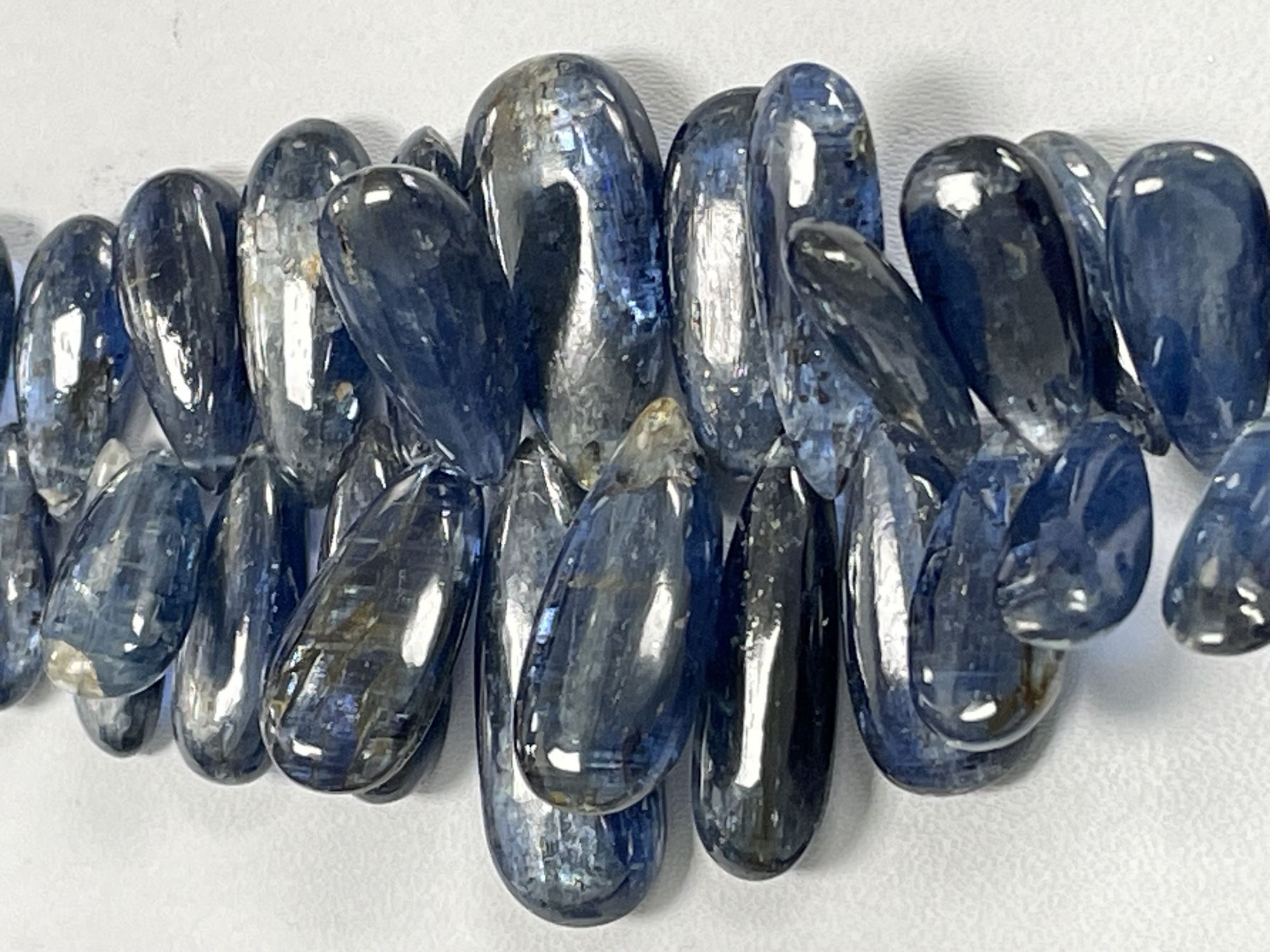 Blue kyanite Long Pear Smooth