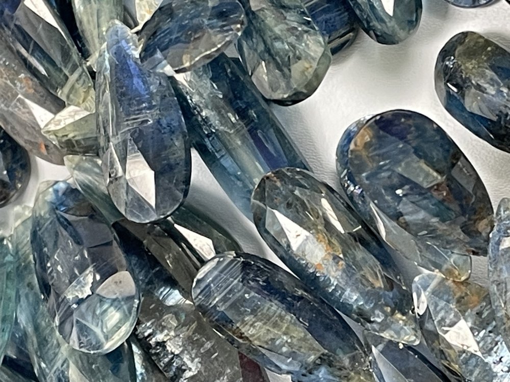 Blue Kyanite Long Pear Faceted