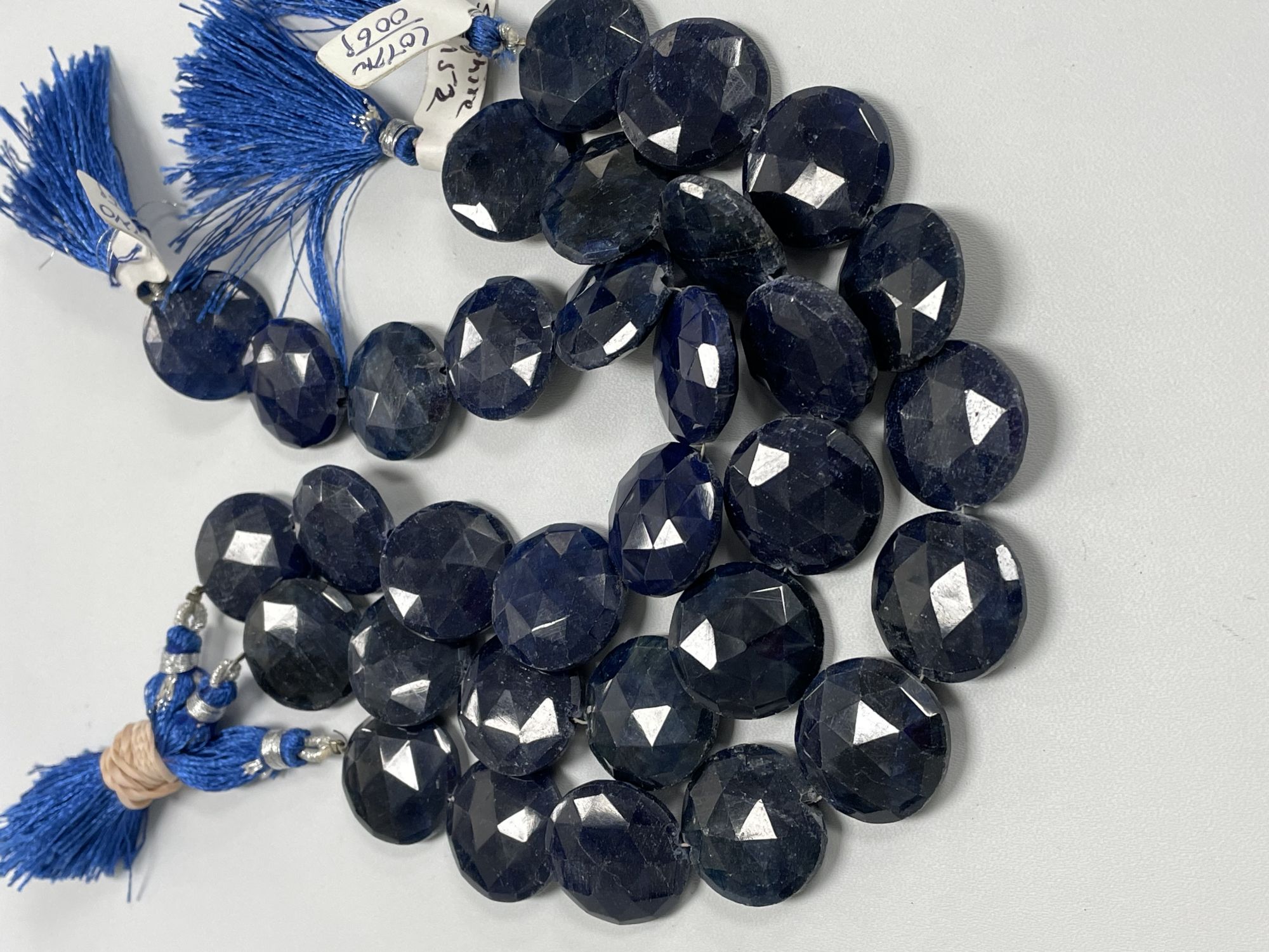 Oiled Blue Sapphire Coin Faceted