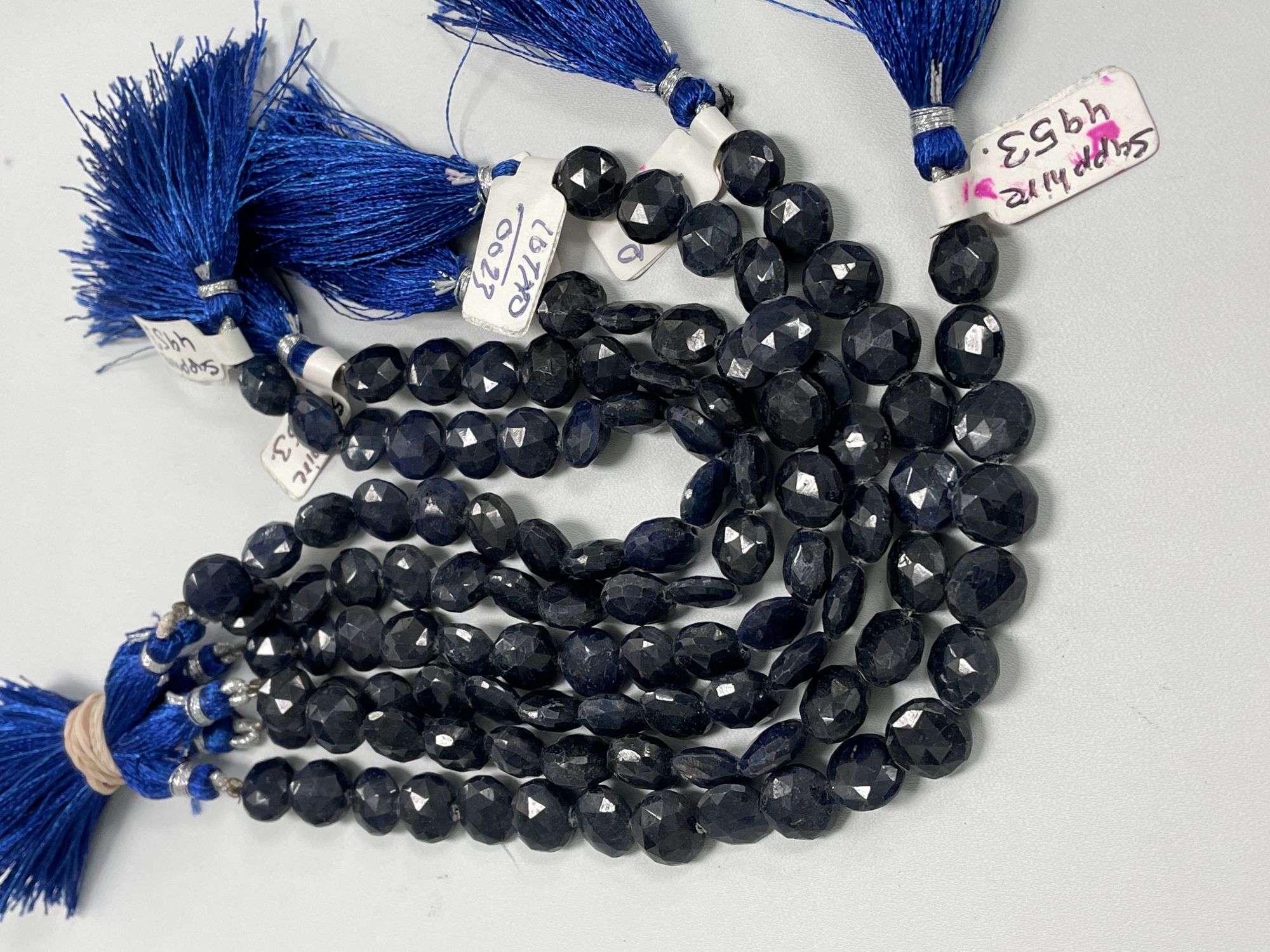 Oiled Blue Sapphire Coin Faceted