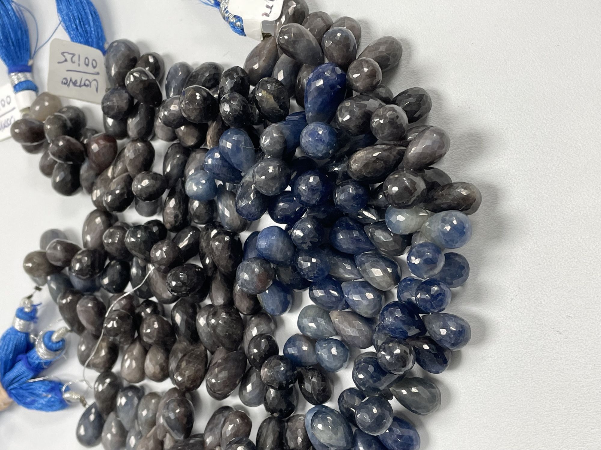 Blue Brown Sapphire Drop Faceted