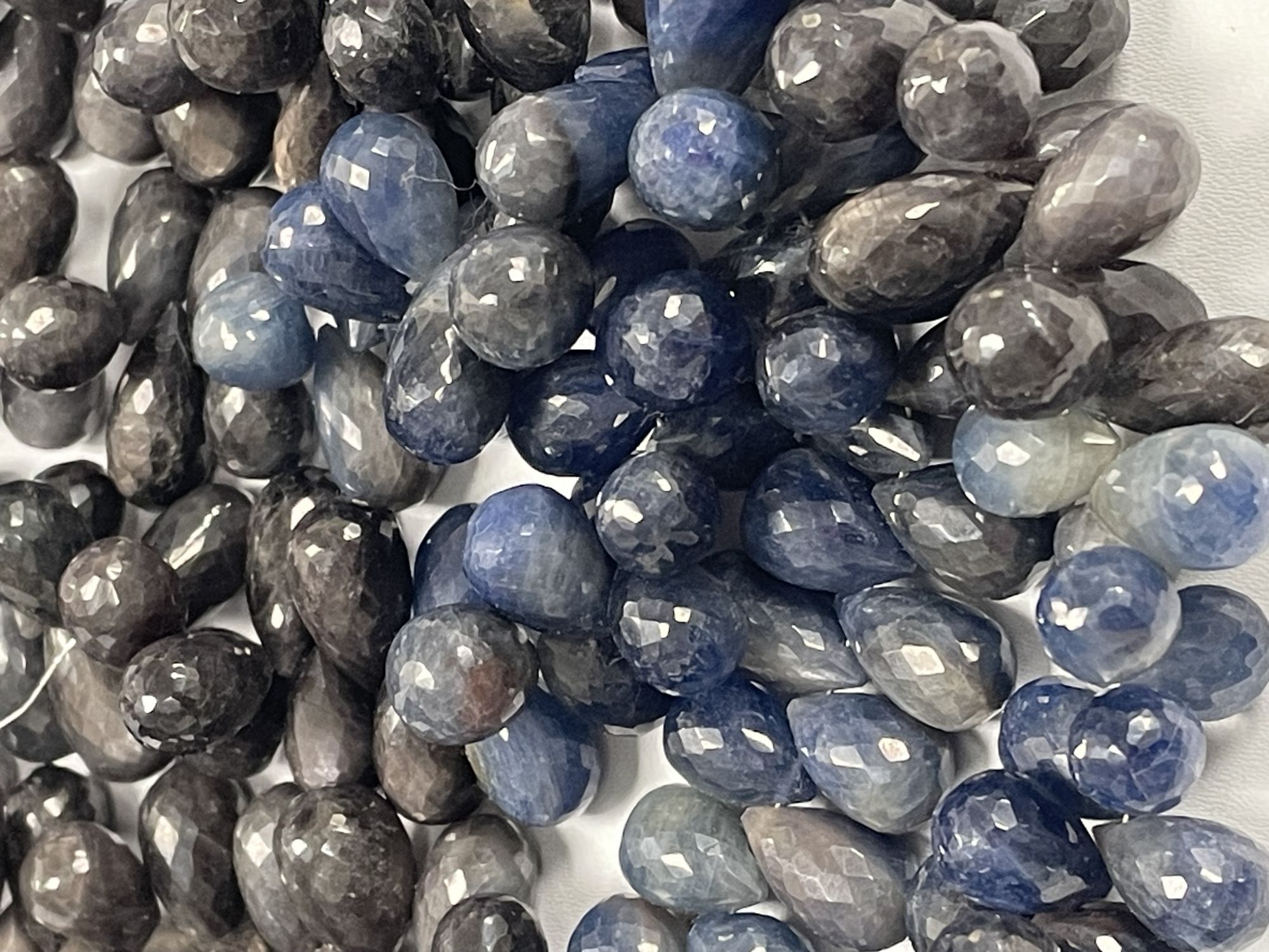 Blue Brown Sapphire Drop Faceted