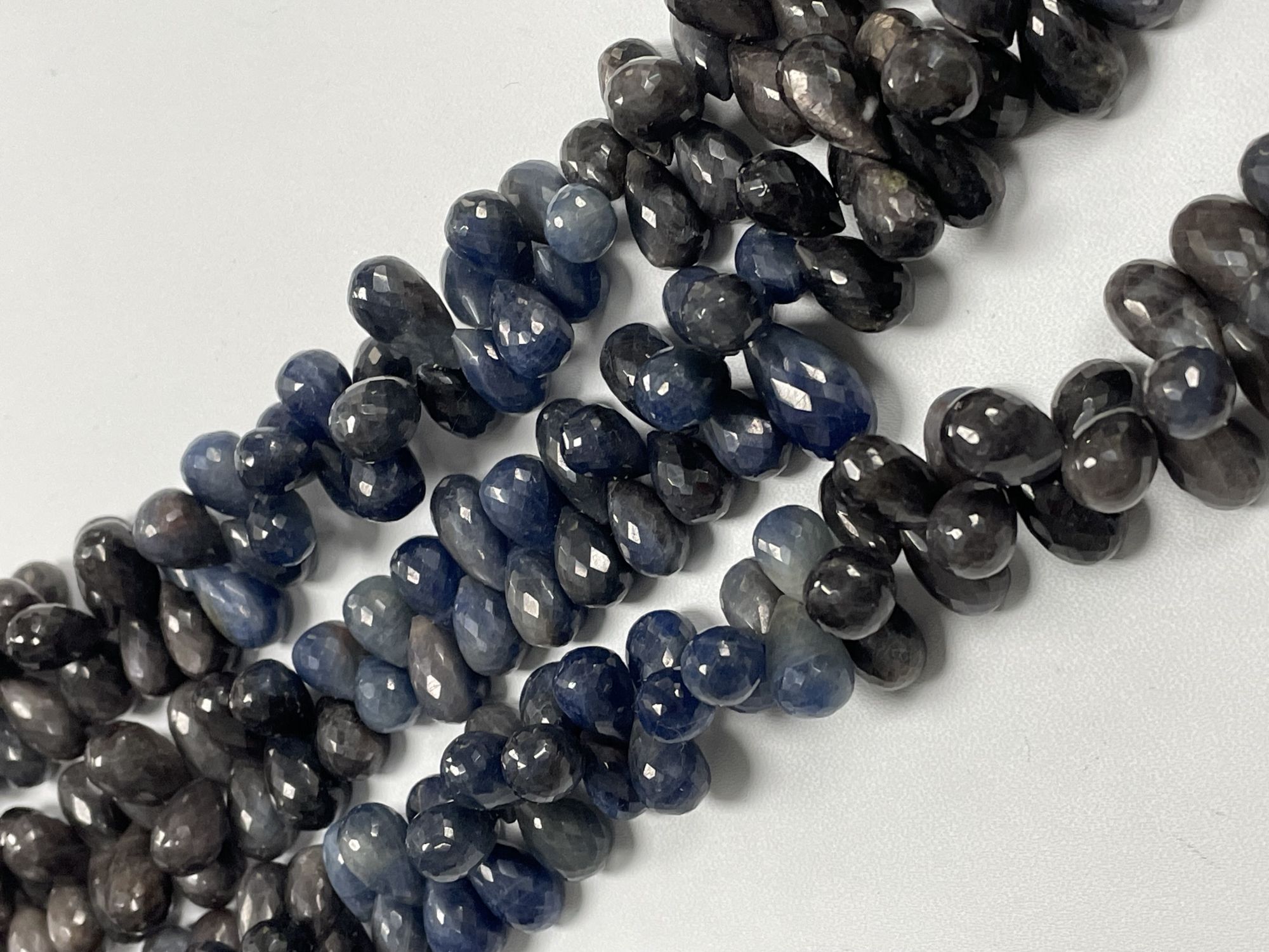 Blue Brown Sapphire Drop Faceted