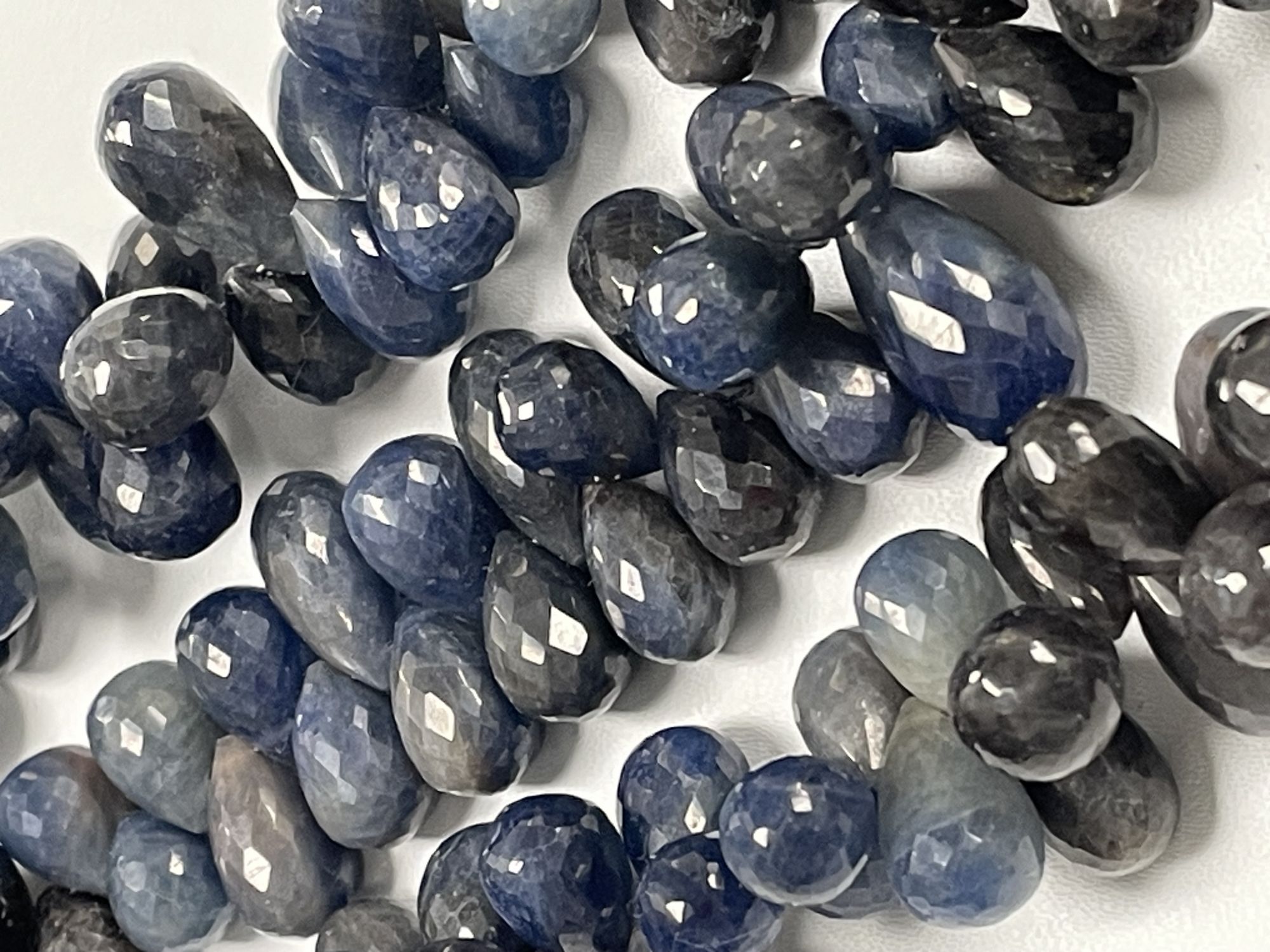 Blue Brown Sapphire Drop Faceted