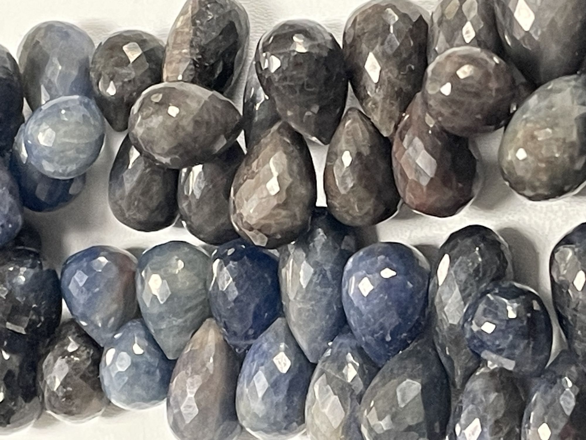 Blue Brown Sapphire Drop Faceted