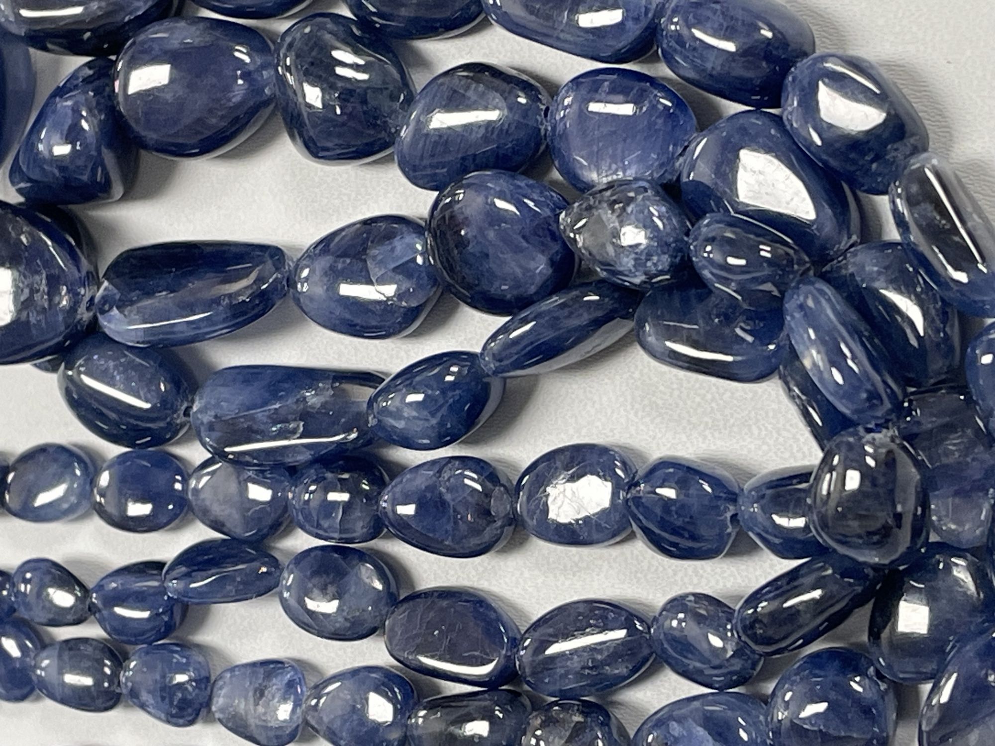 Blue Sapphire Nugget Smooth Necklace