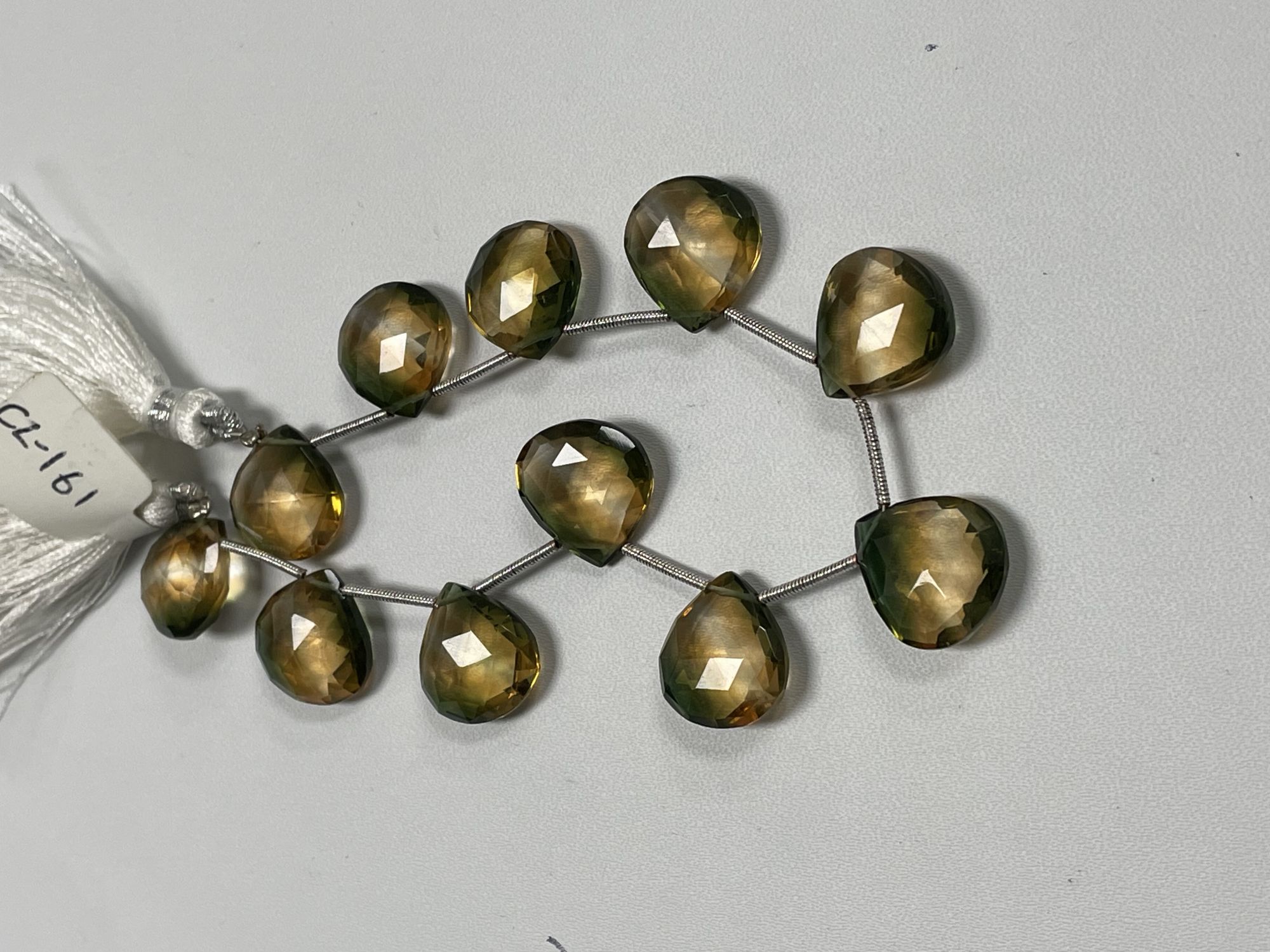 Bi Color Hydro Quartz Heart Faceted