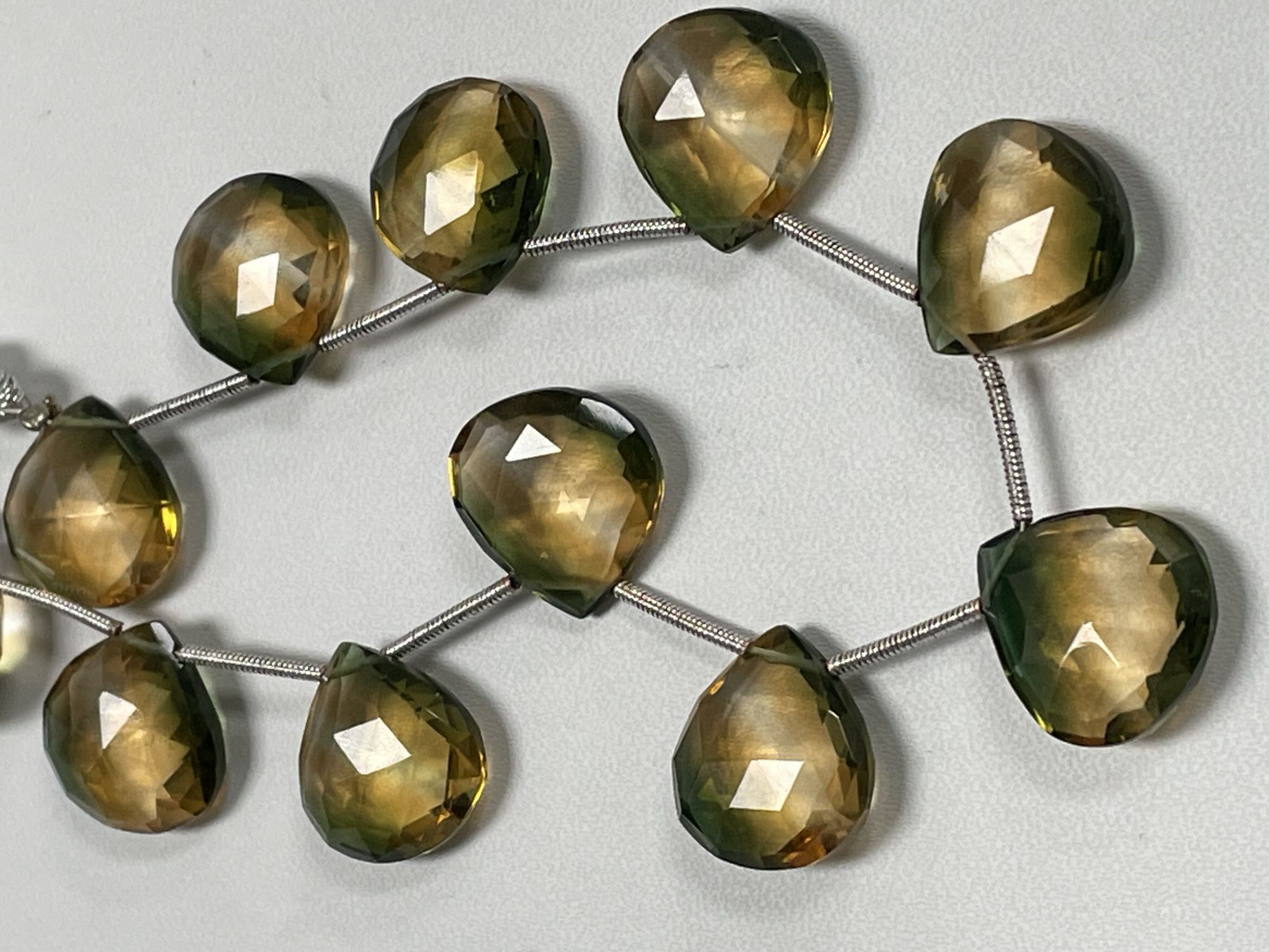 Bi Color Hydro Quartz Heart Faceted