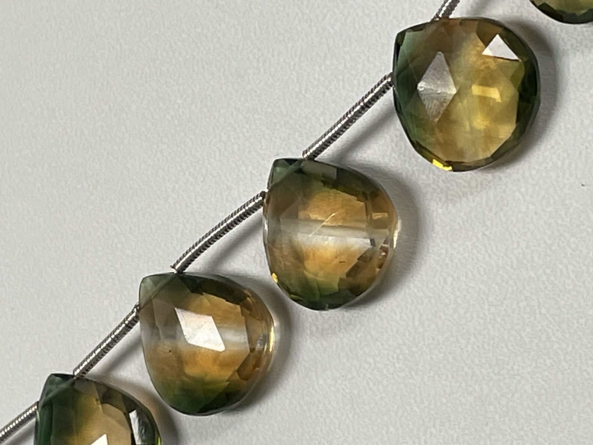 Bi Color Hydro Quartz Heart Faceted