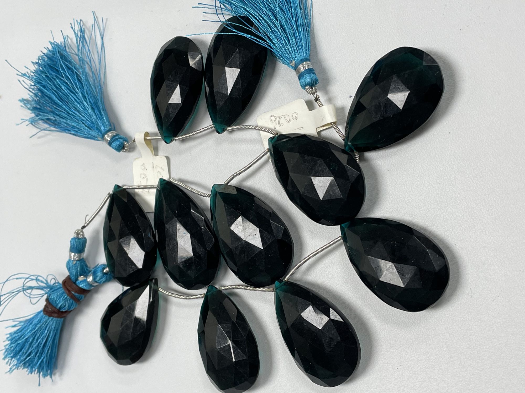 Teal Hydro Quartz Pear Faceted