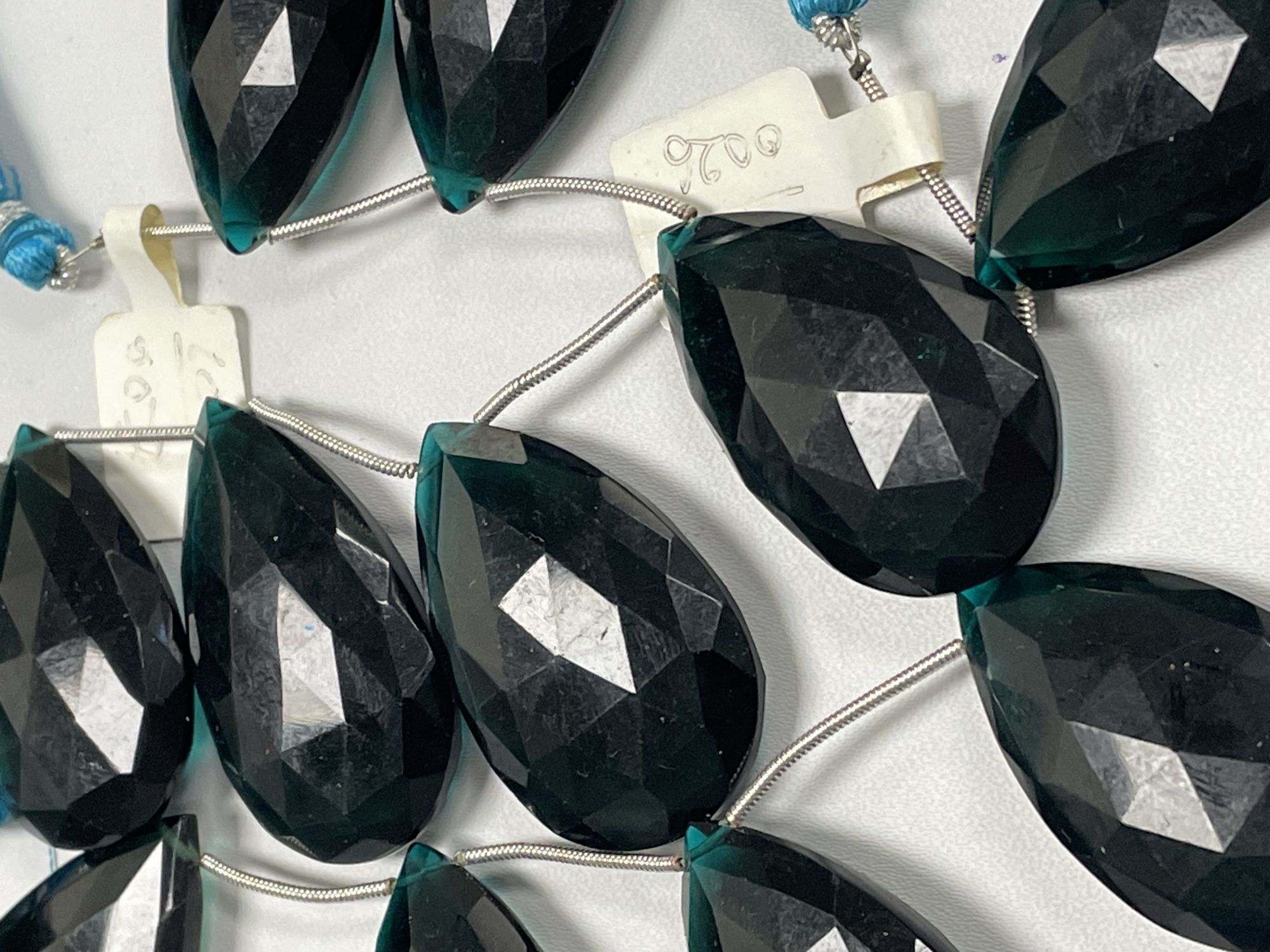 Teal Hydro Quartz Pear Faceted