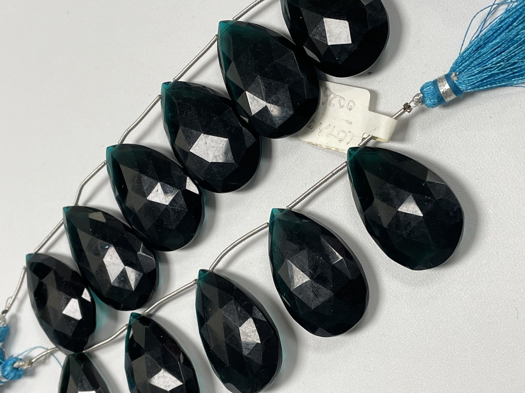 Teal Hydro Quartz Pear Faceted