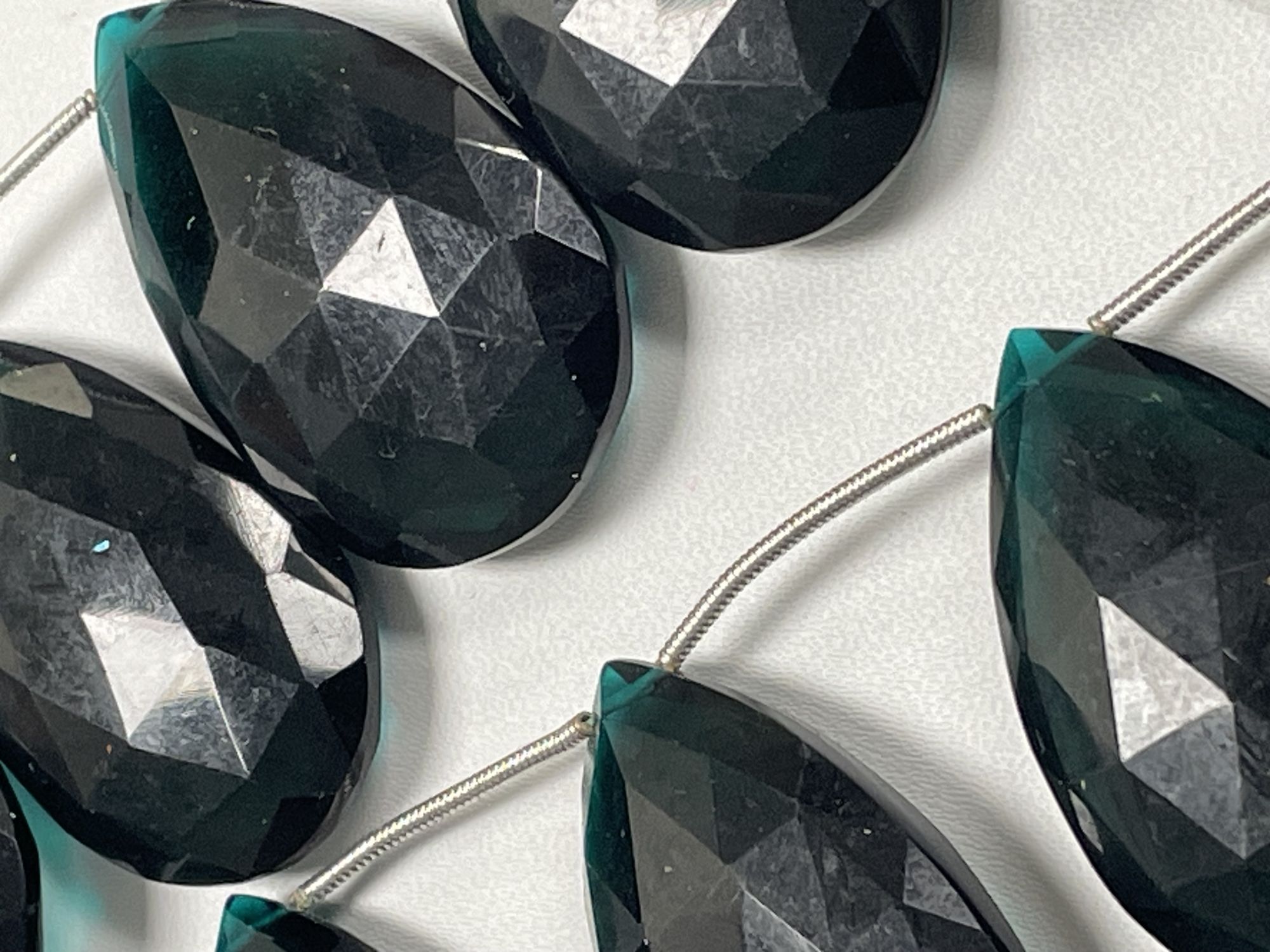 Teal Hydro Quartz Pear Faceted