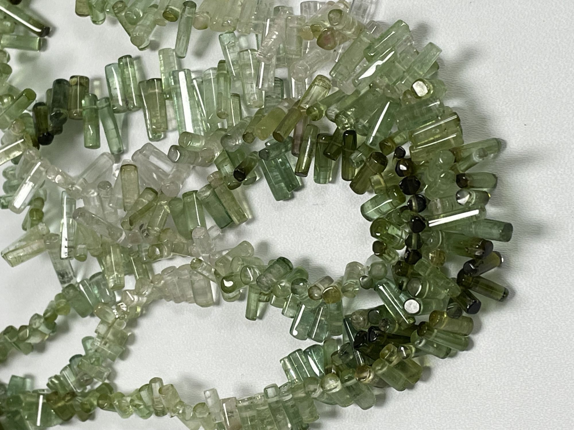 Shaded Green Tourmaline Tube Smooth