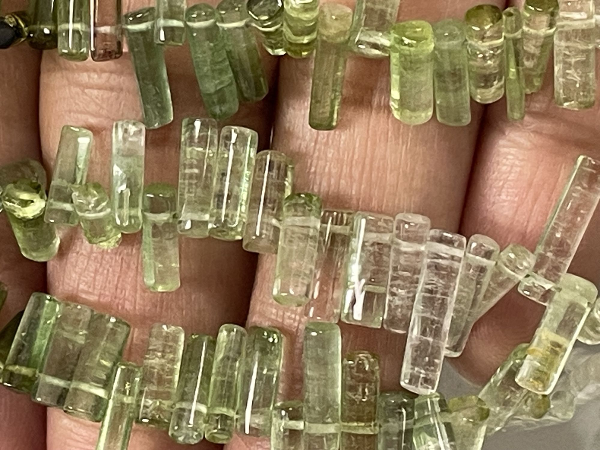 Shaded Green Tourmaline Tube Smooth