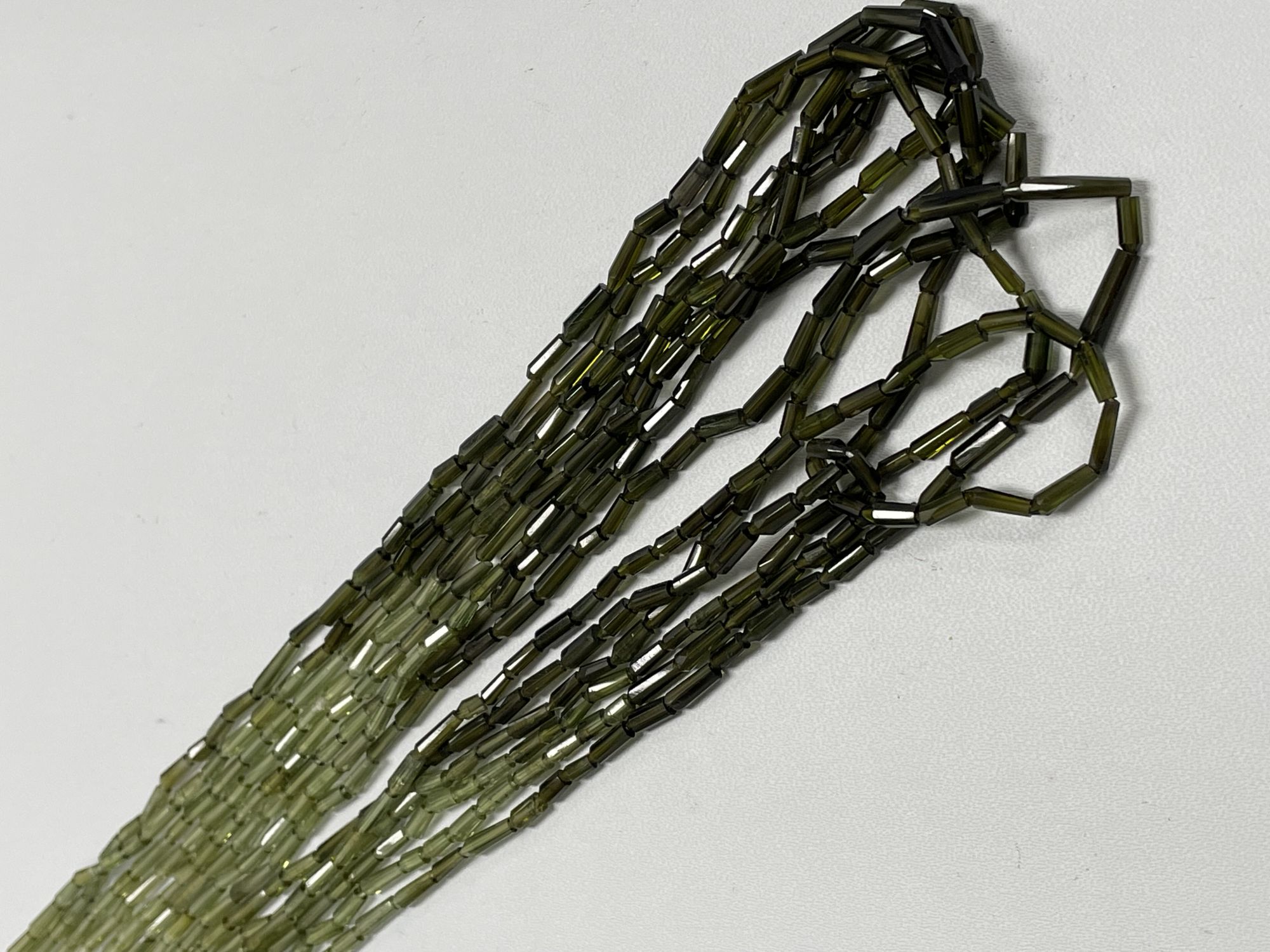 Shaded Green Tourmaline Tube Smooth