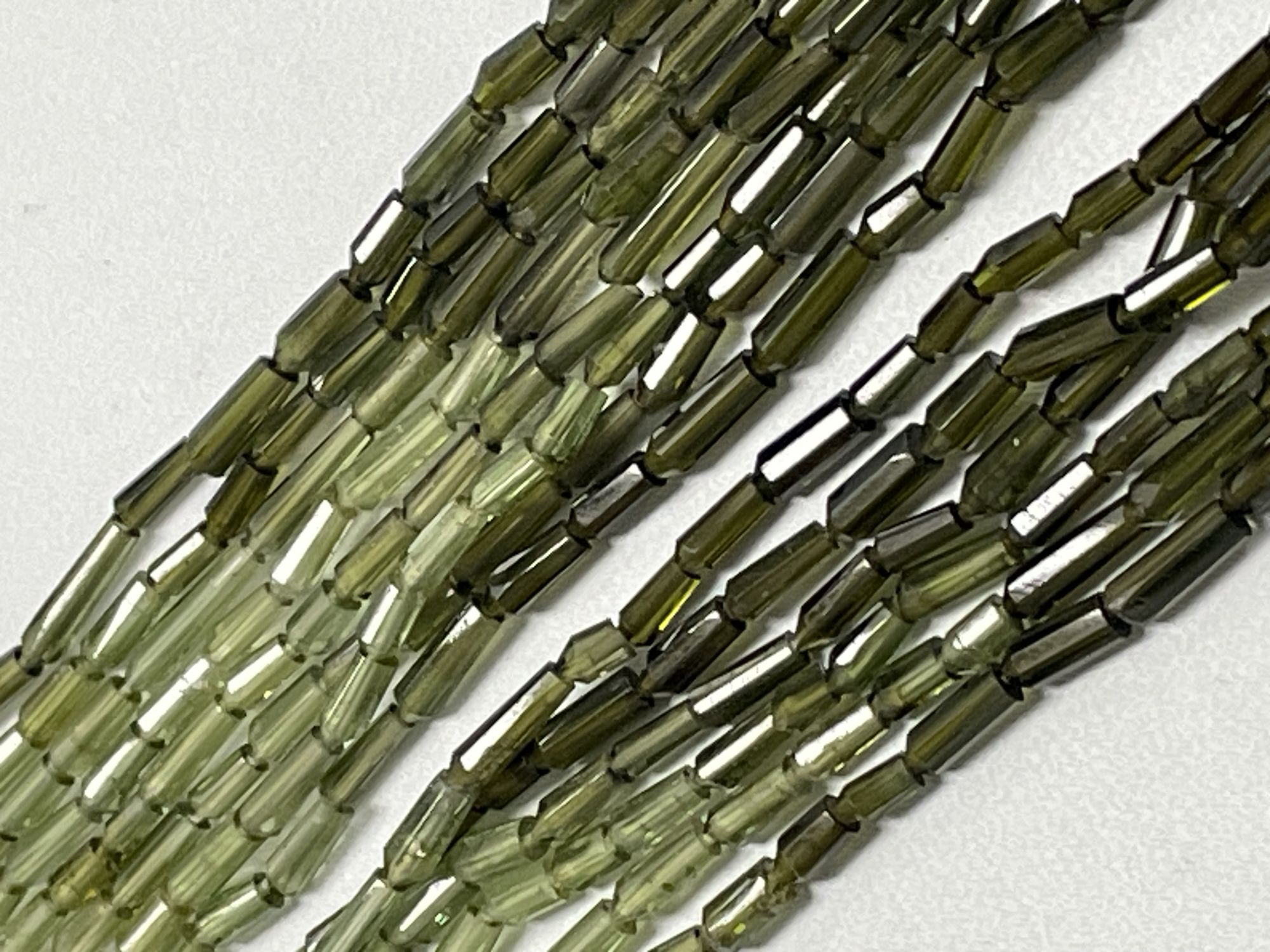 Shaded Green Tourmaline Tube Smooth
