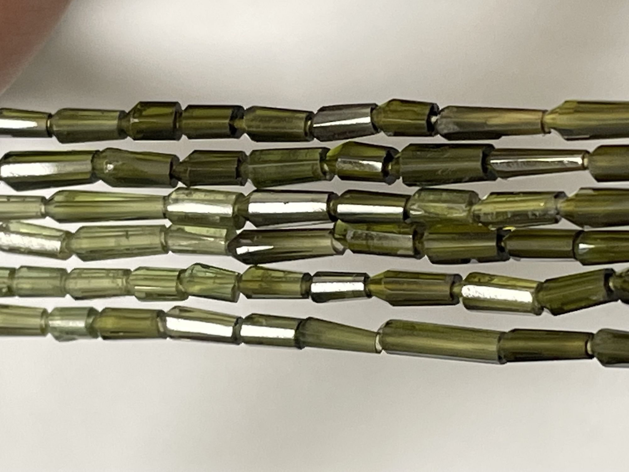 Shaded Green Tourmaline Tube Smooth