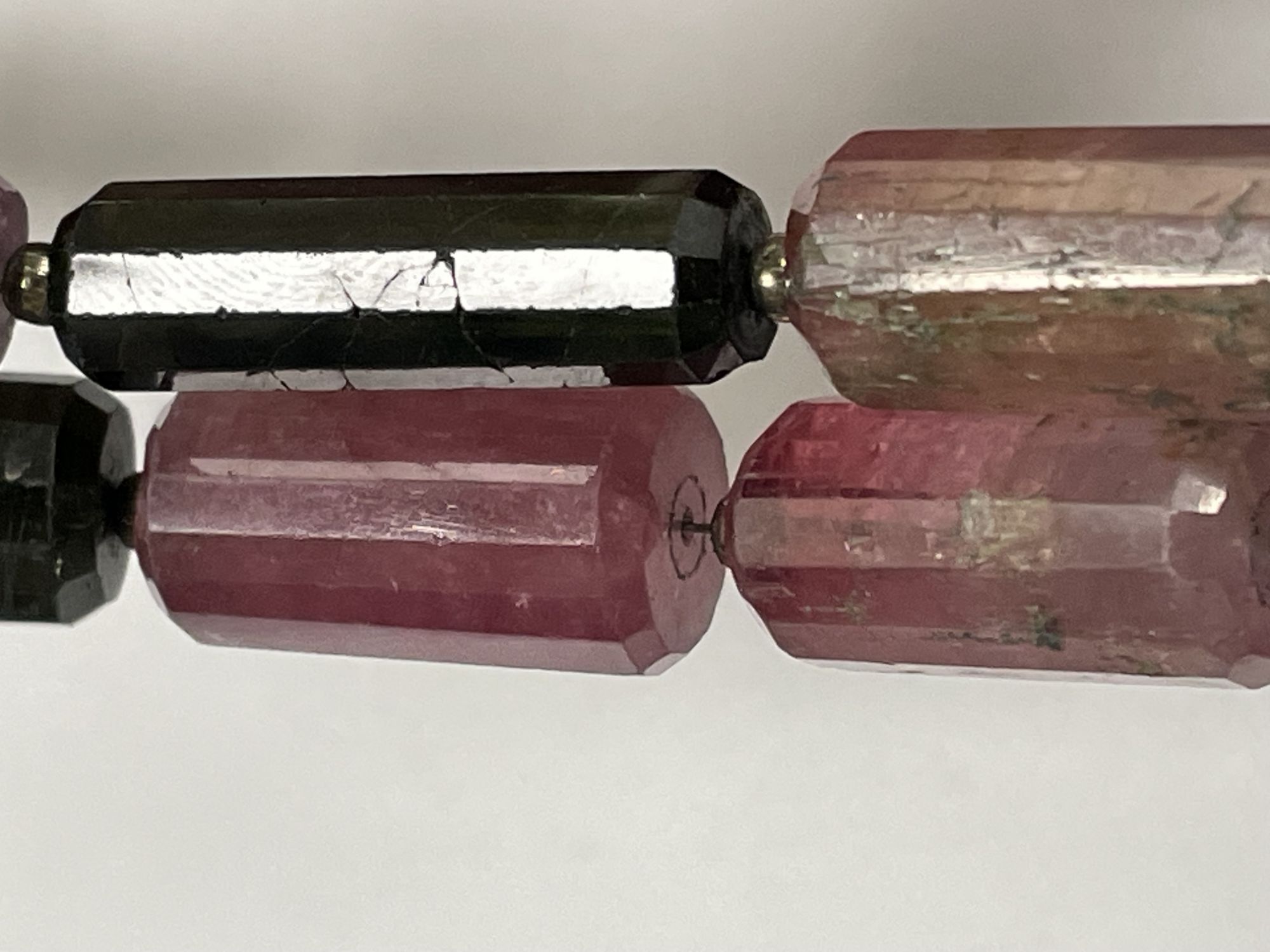 Multi Tourmaline Tube Faceted
