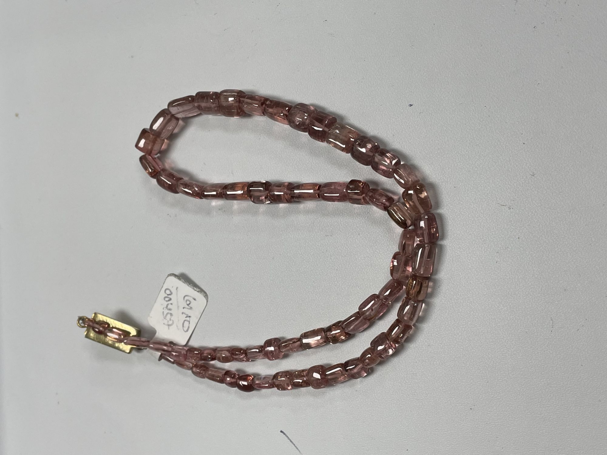 Pink Tourmaline Tube Smooth Necklace