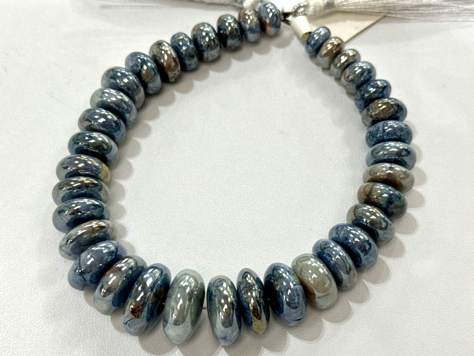 Coated Kyanite Rondelle Smooth