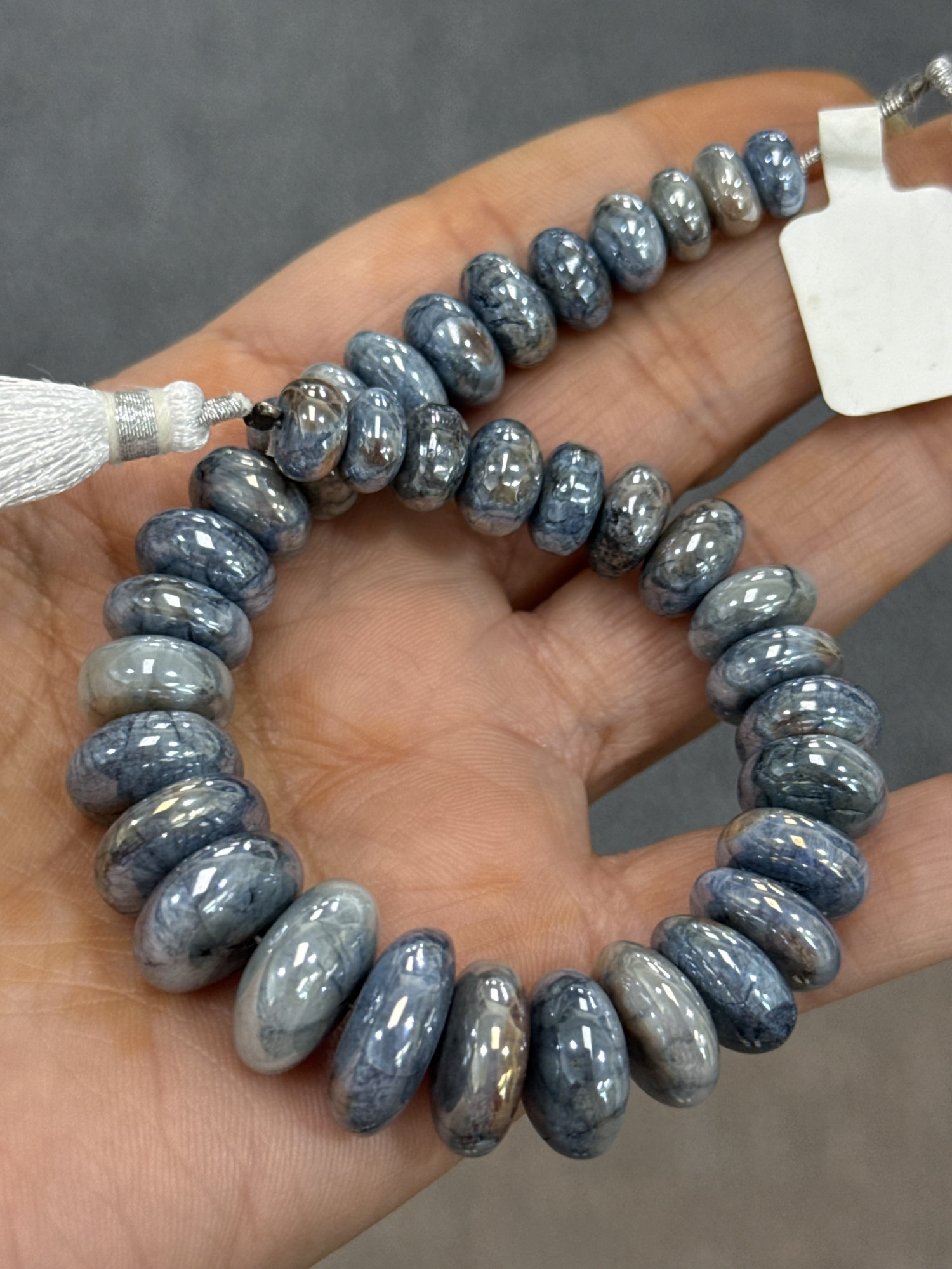 Coated Kyanite Rondelle Smooth