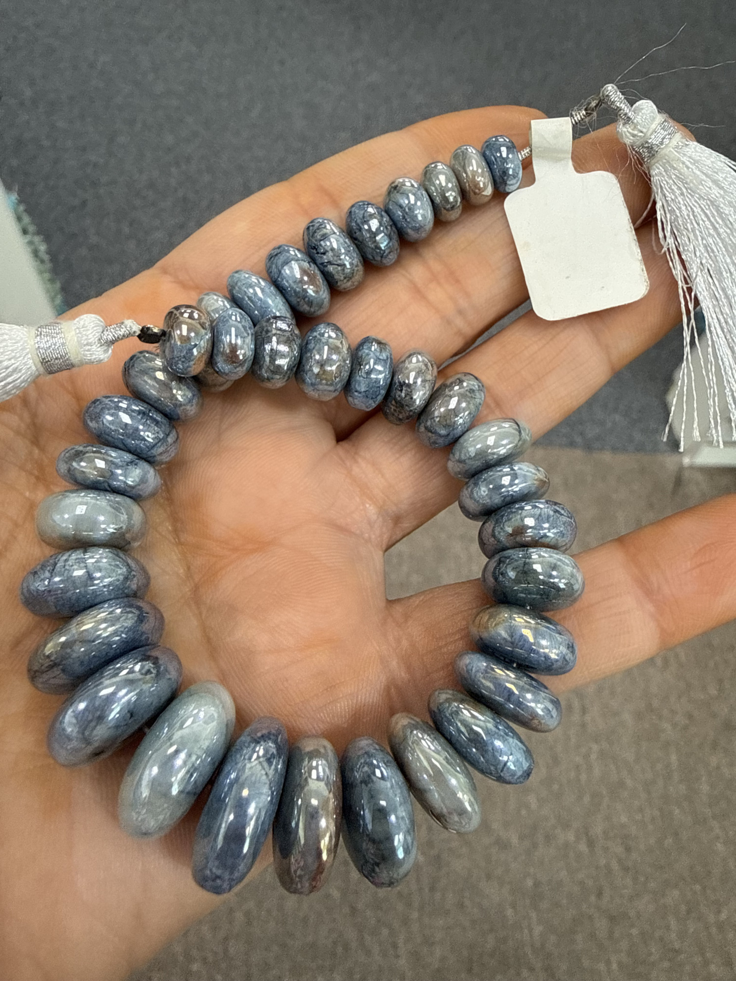 Coated Kyanite Rondelle Smooth