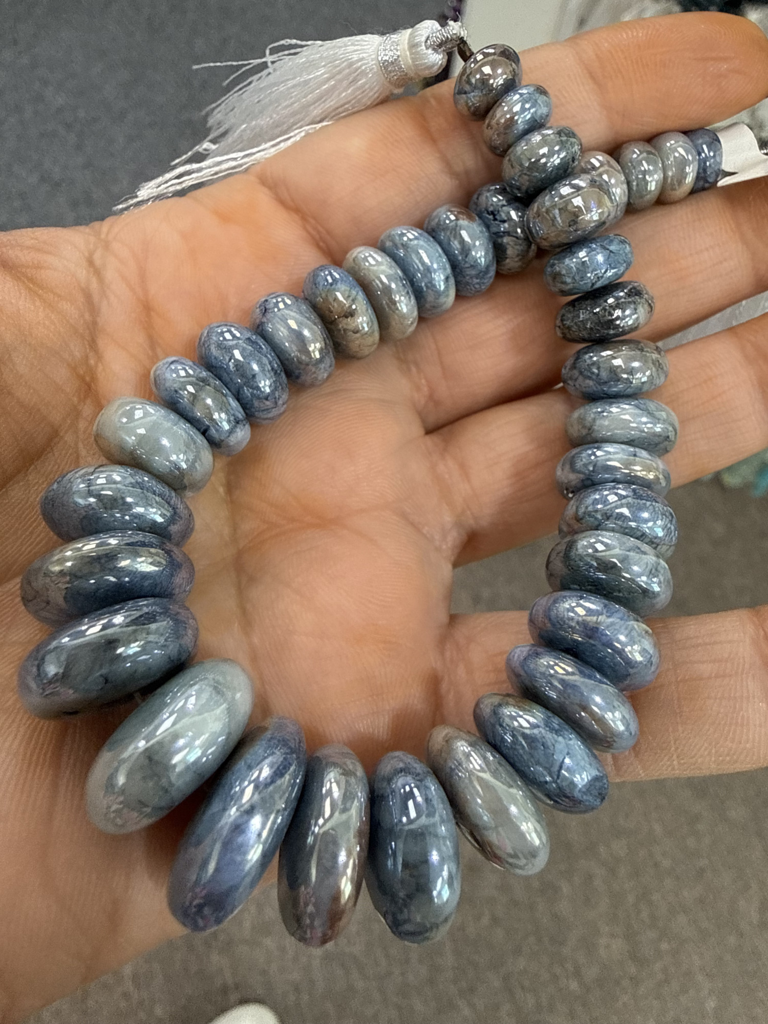 Coated Kyanite Rondelle Smooth