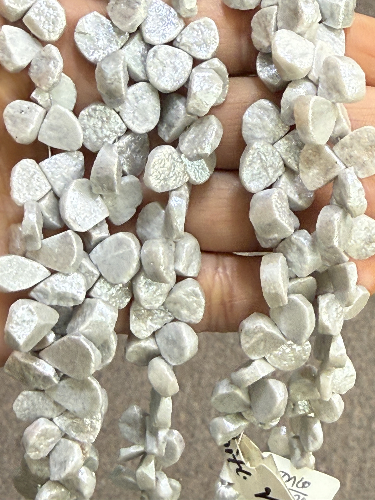Coated Silverite Hearts Faceted