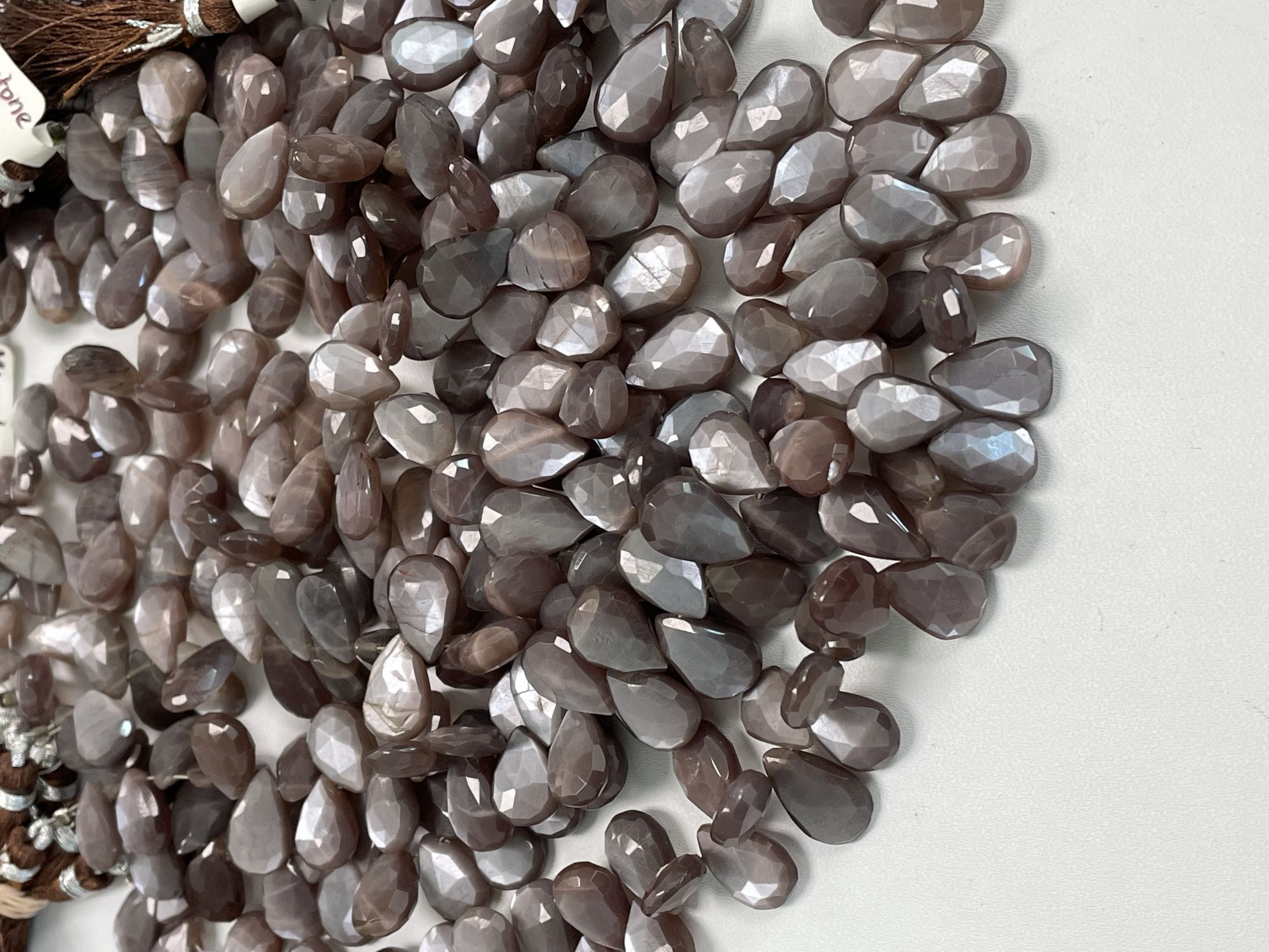 Chocolate Moonstone Pear Faceted