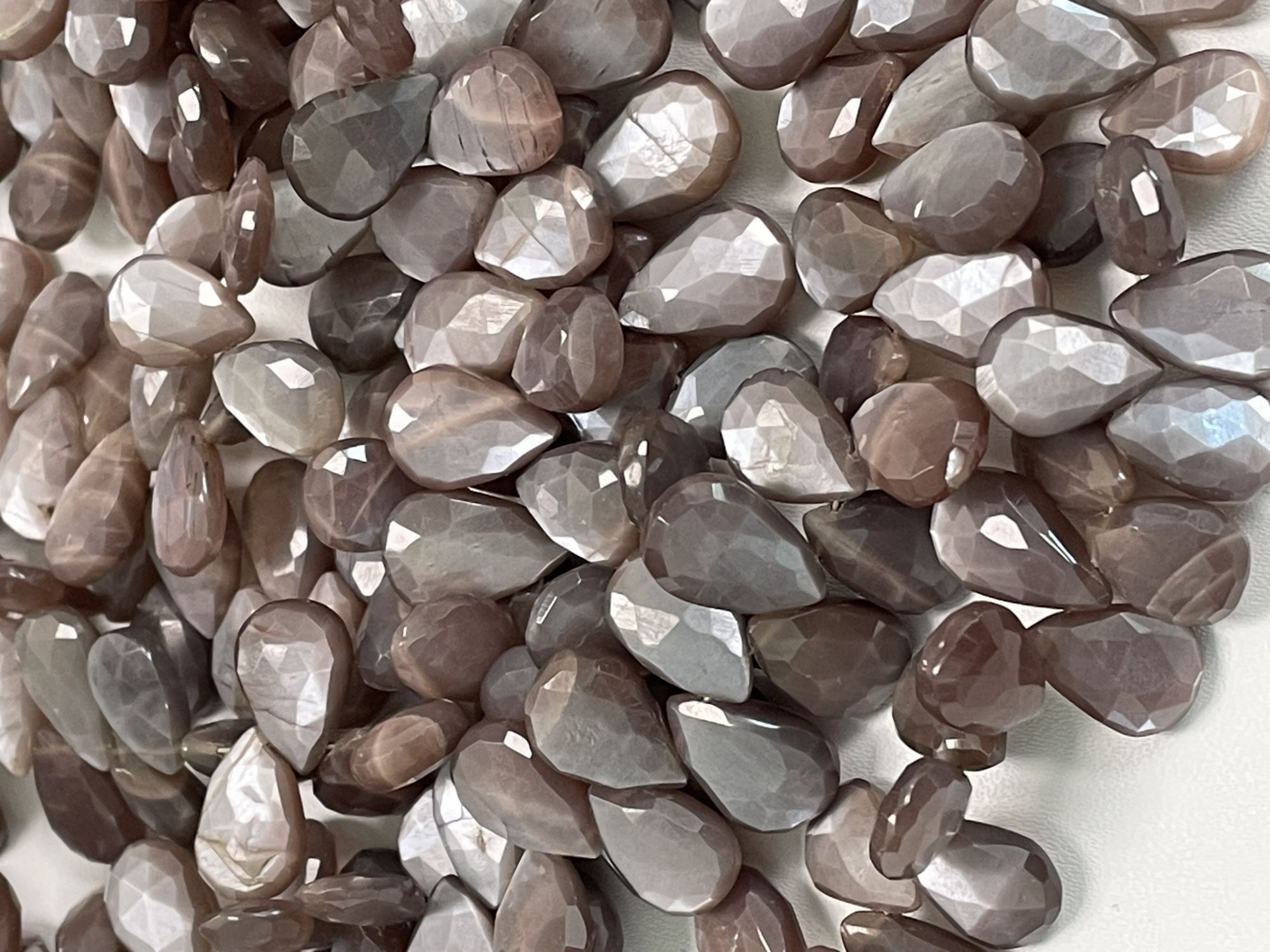 Chocolate Moonstone Pear Faceted