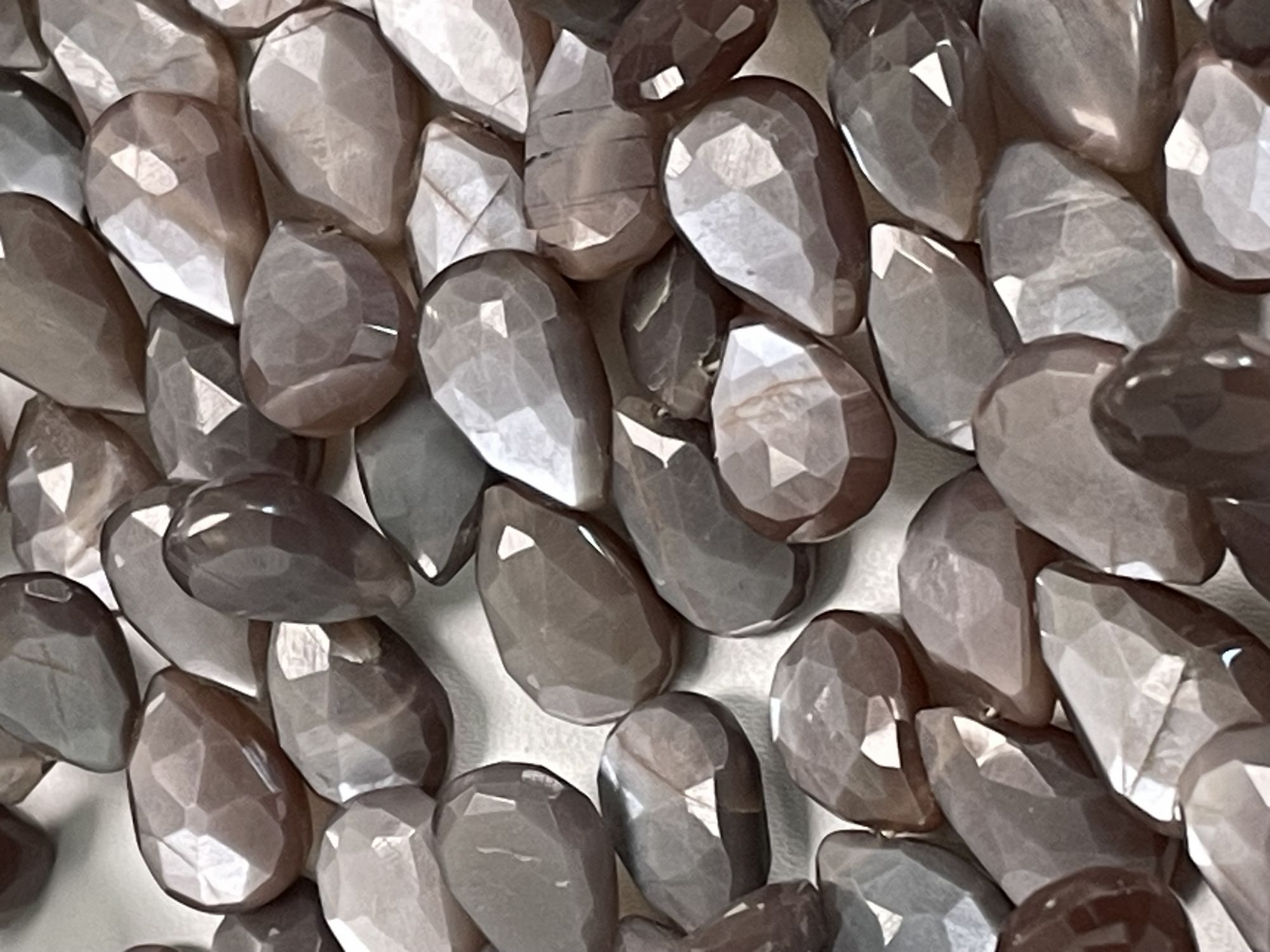 Chocolate Moonstone Pear Faceted