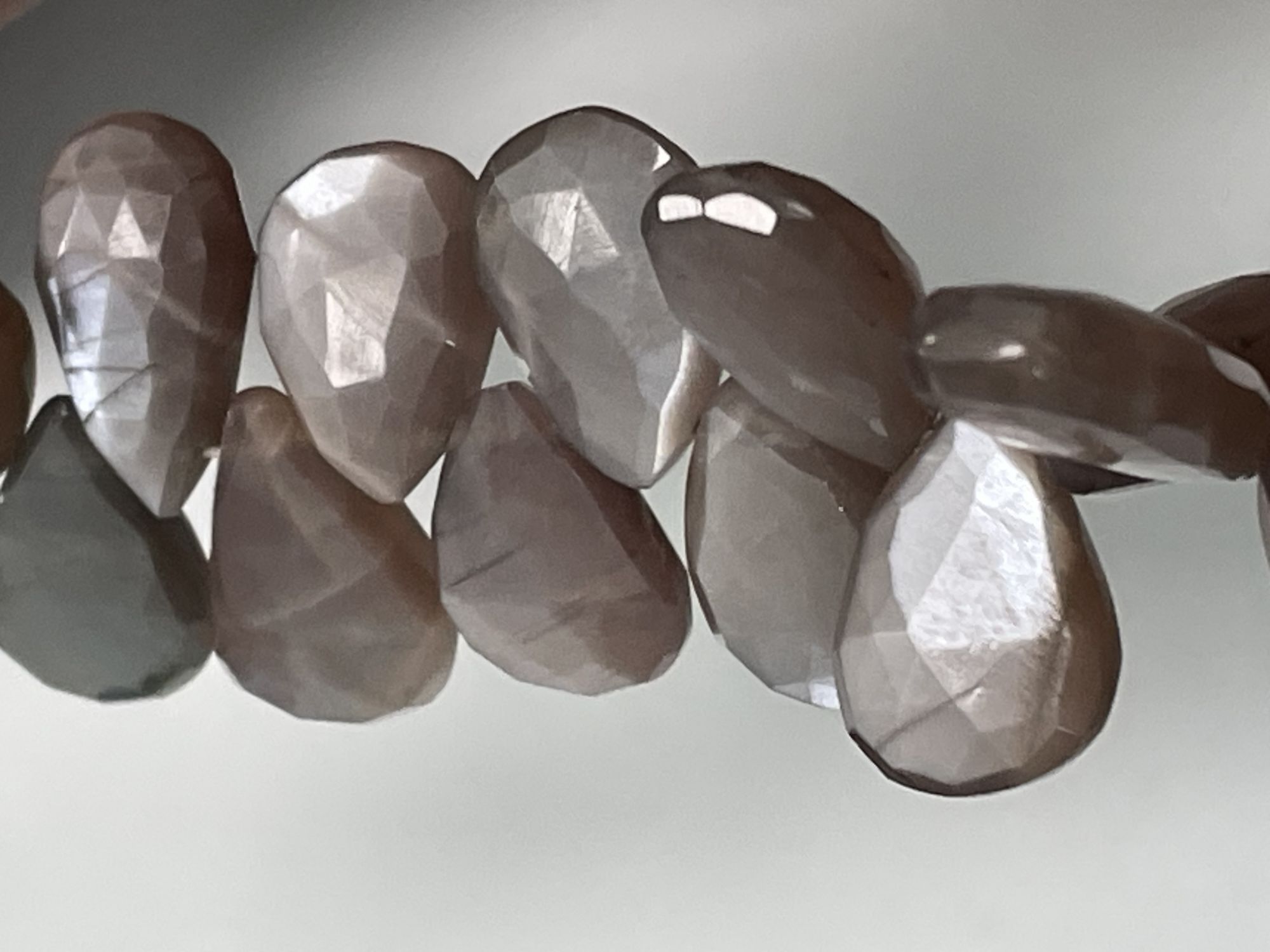 Chocolate Moonstone Pear Faceted