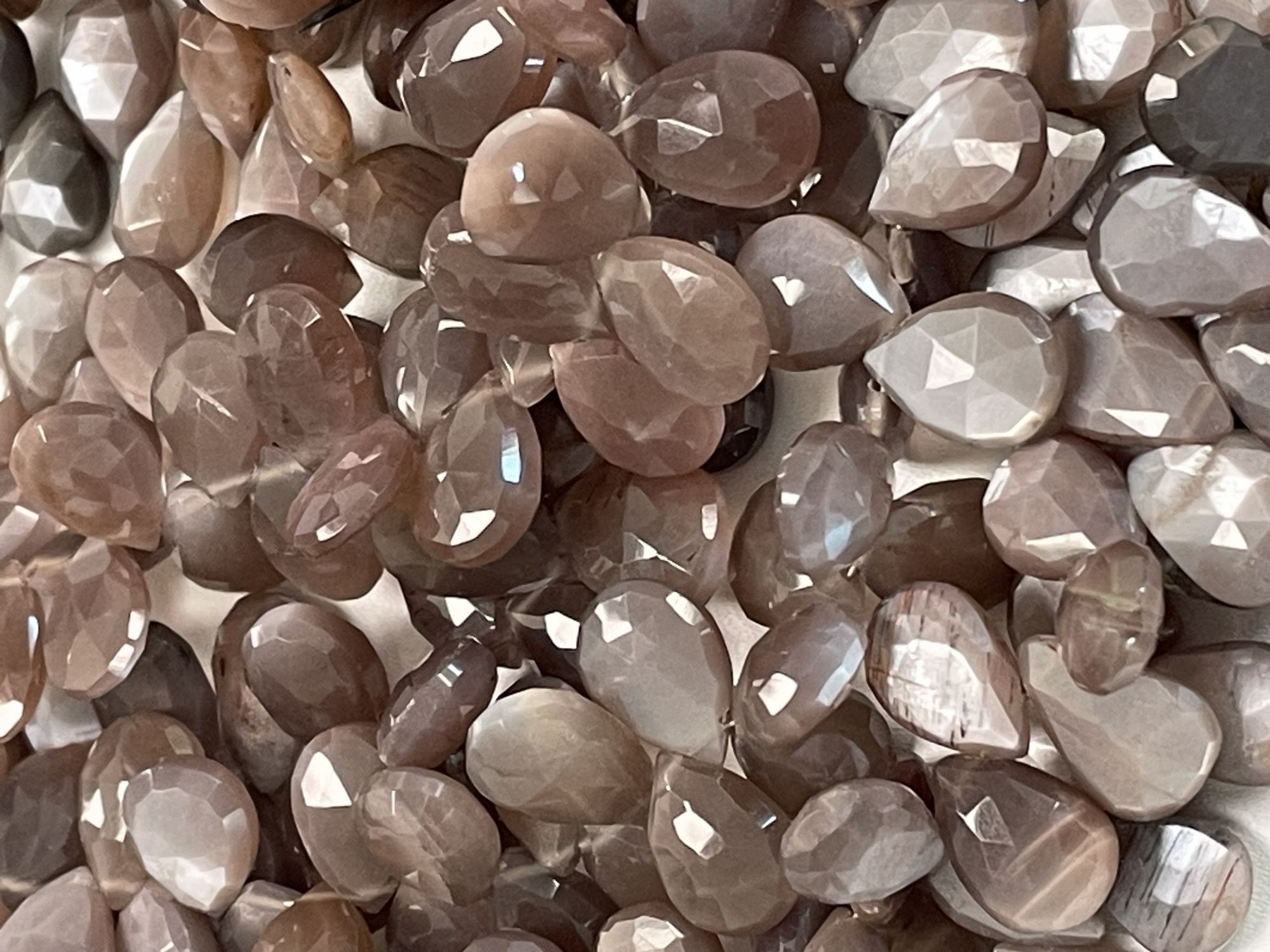 Chocolate Moonstone Pear Faceted