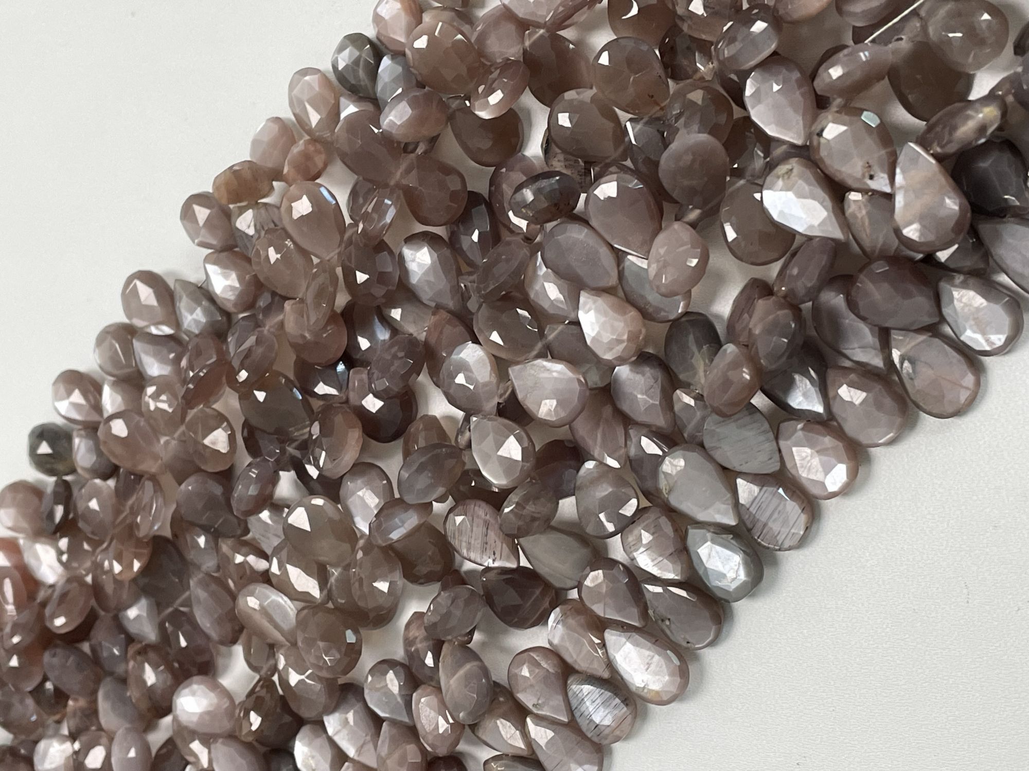 Chocolate Moonstone Pear Faceted