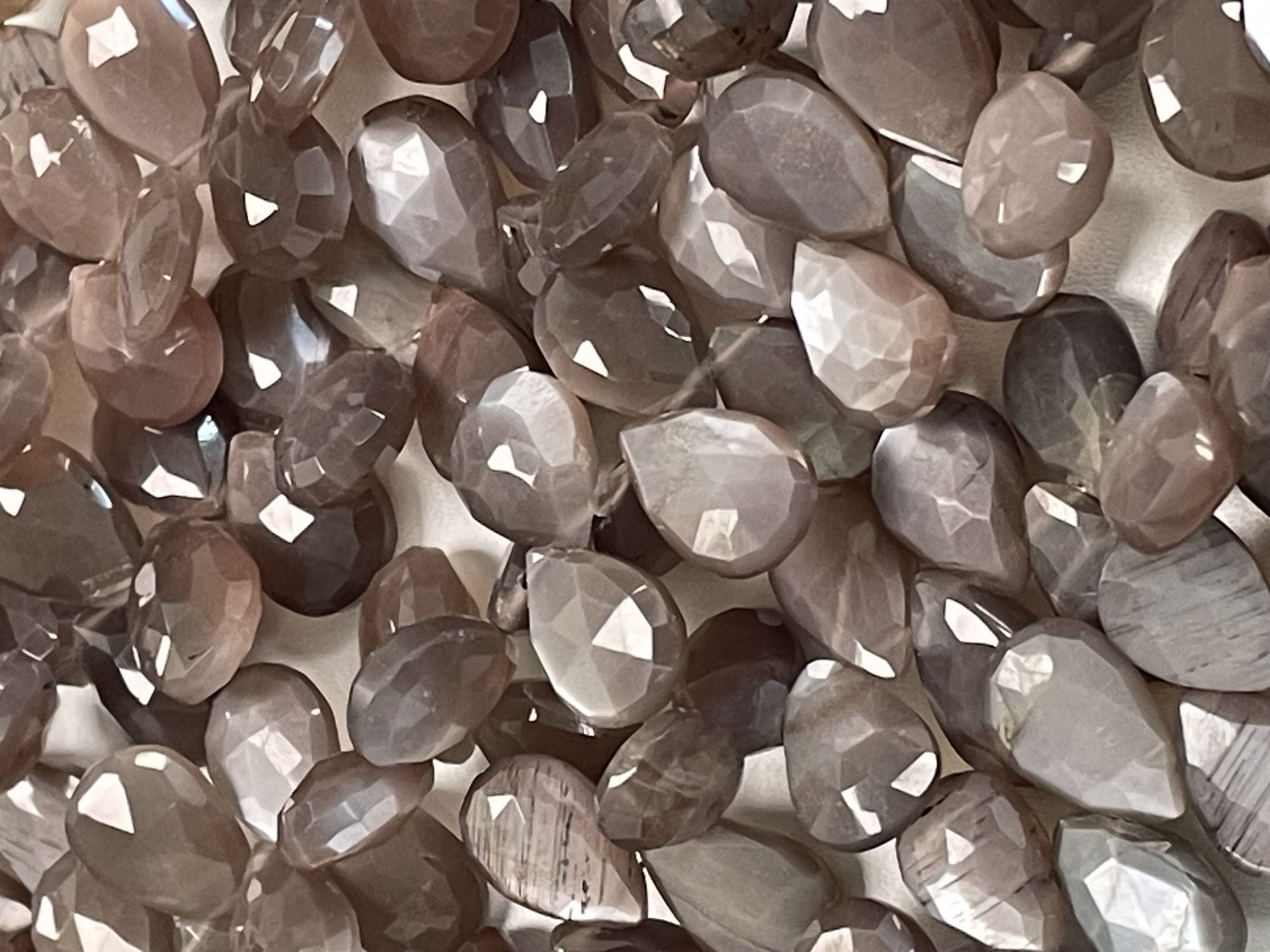 Chocolate Moonstone Pear Faceted