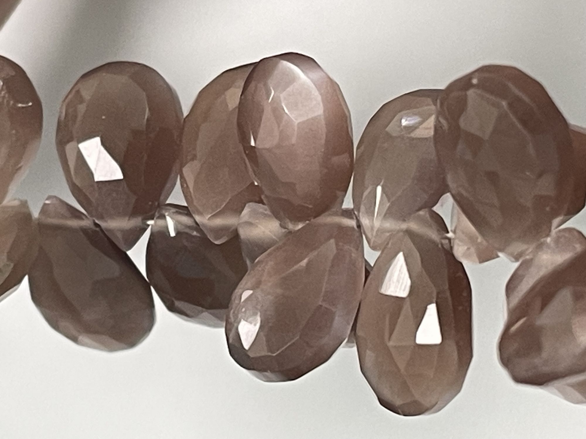 Chocolate Moonstone Pear Faceted