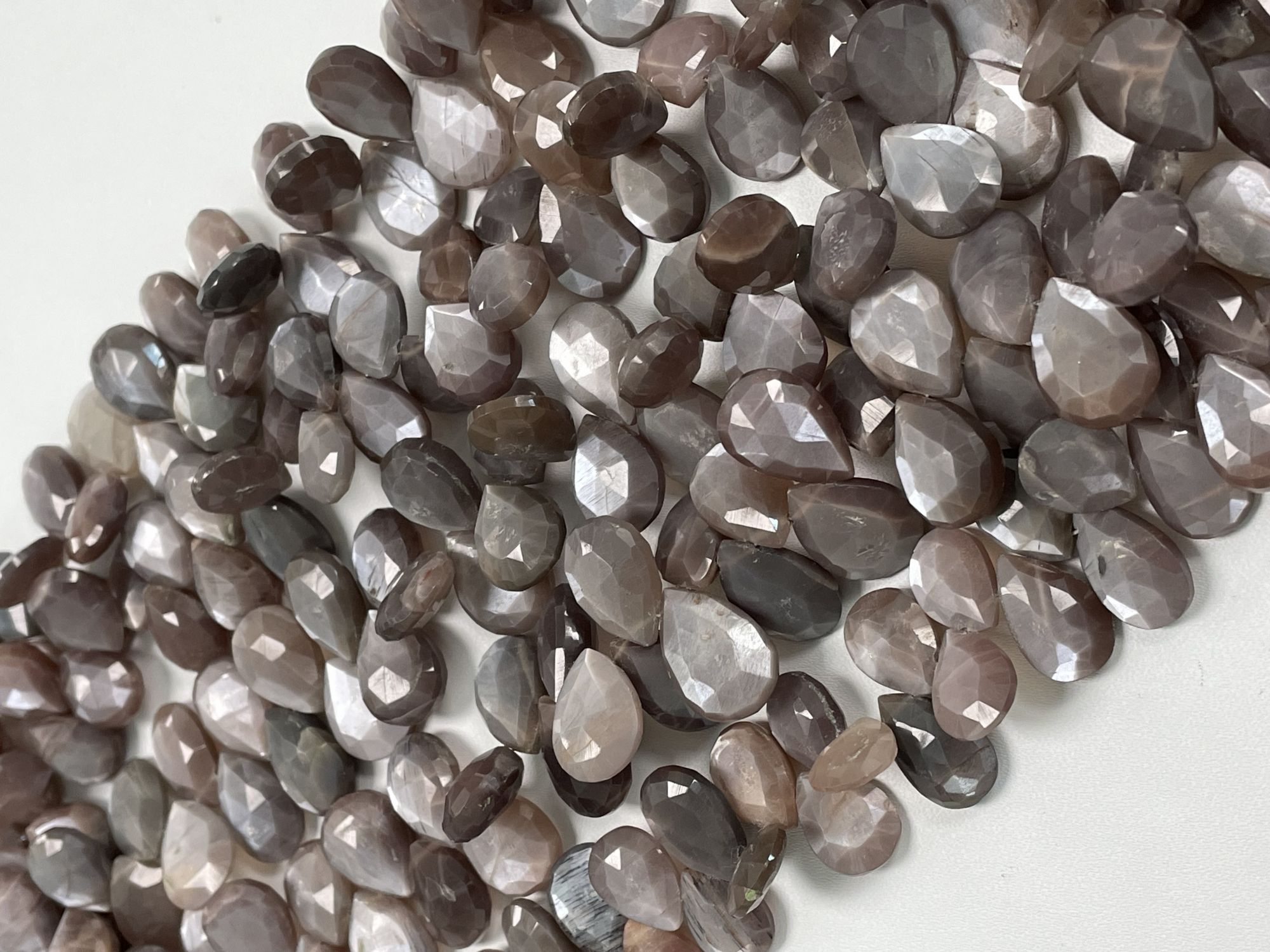 Chocolate Moonstone Pear Faceted