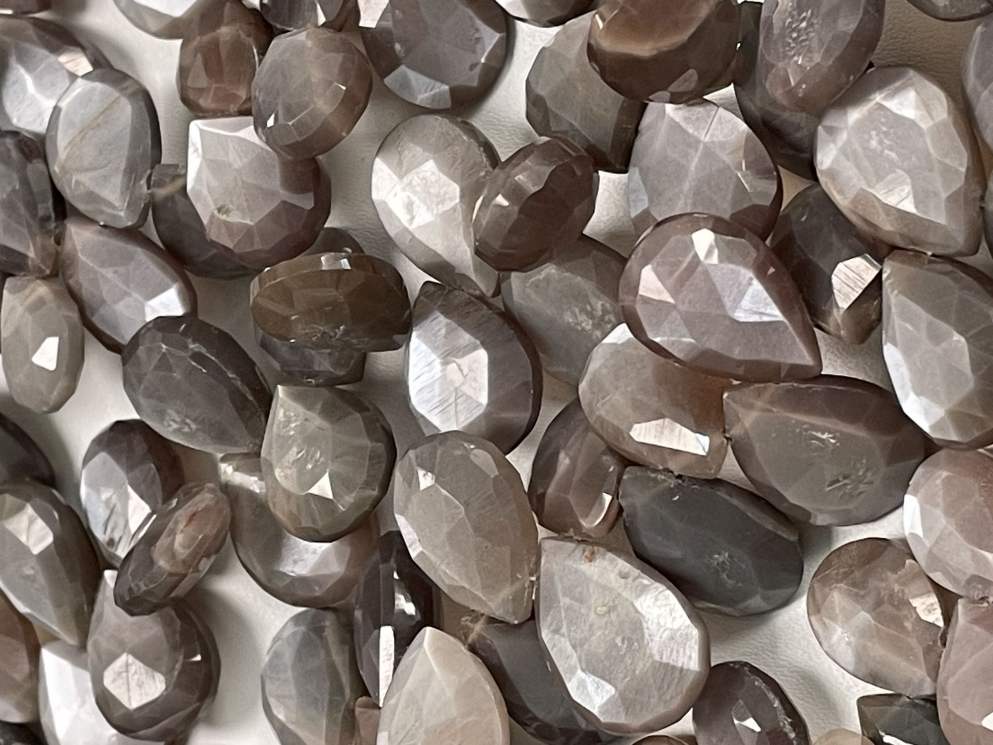 Chocolate Moonstone Pear Faceted