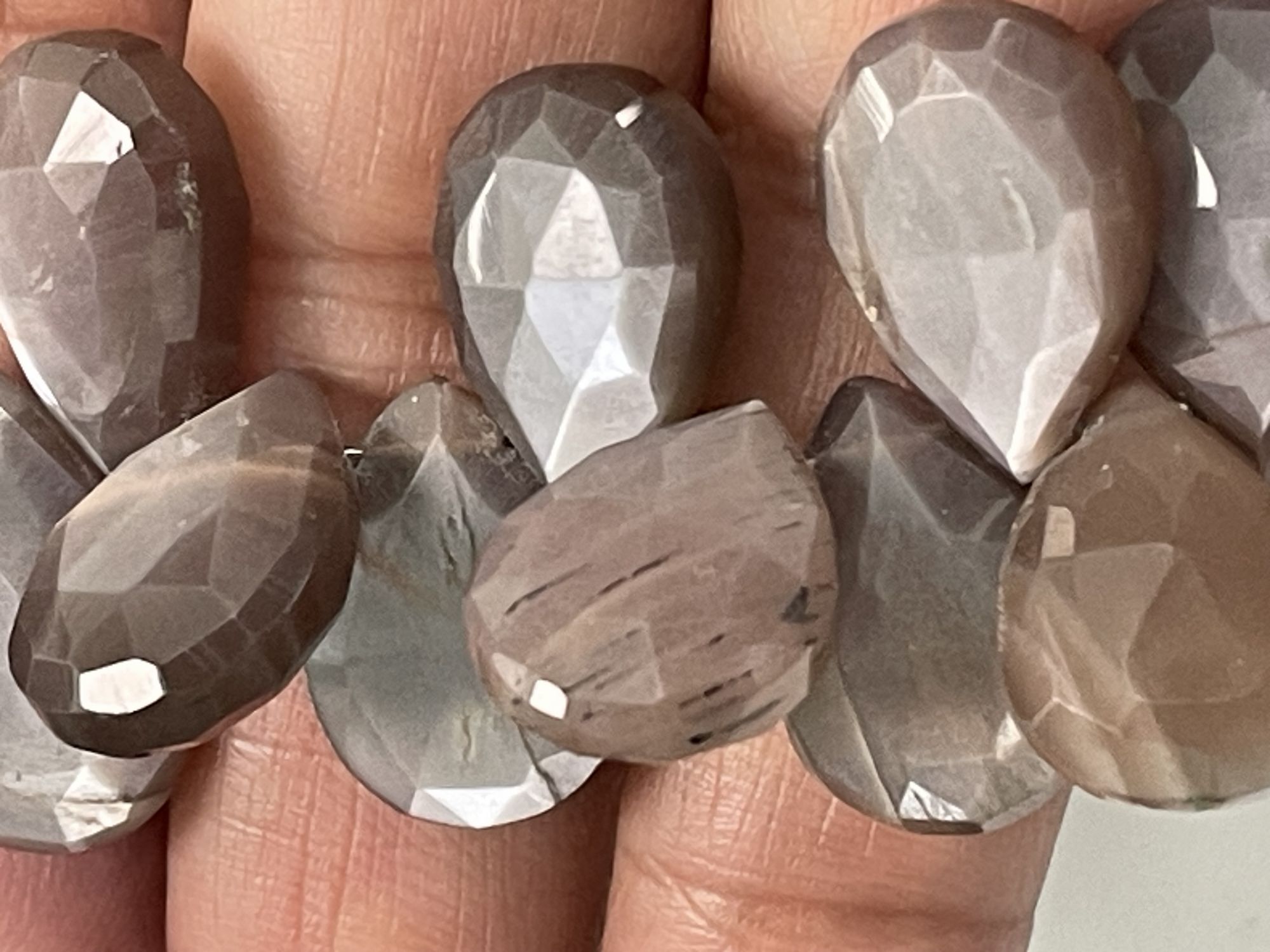 Chocolate Moonstone Pear Faceted