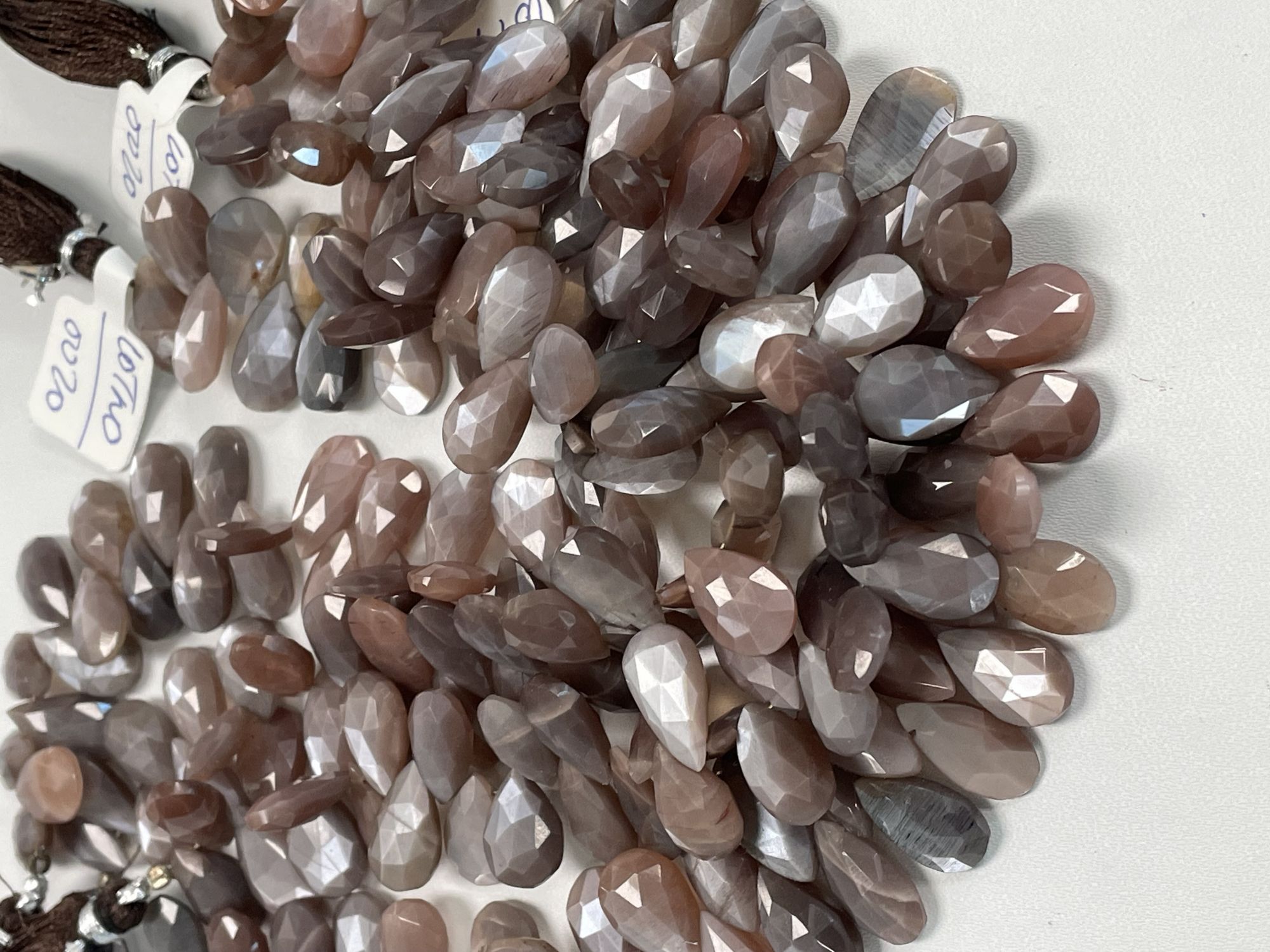 Chocolate Moonstone Pear Faceted