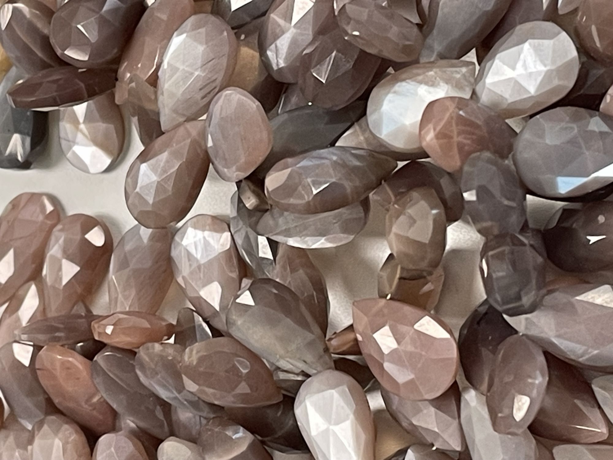 Chocolate Moonstone Pear Faceted