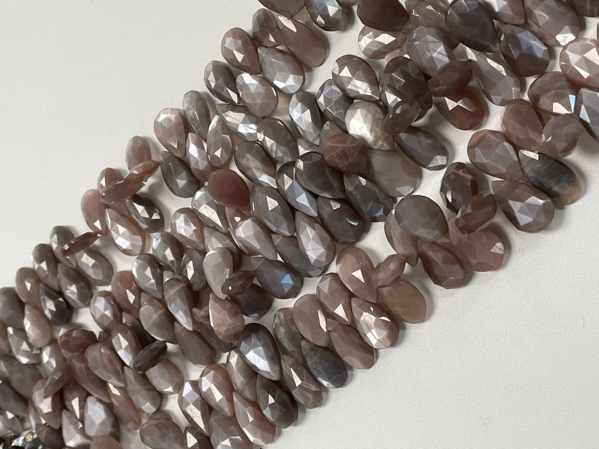 Chocolate Moonstone Pear Faceted