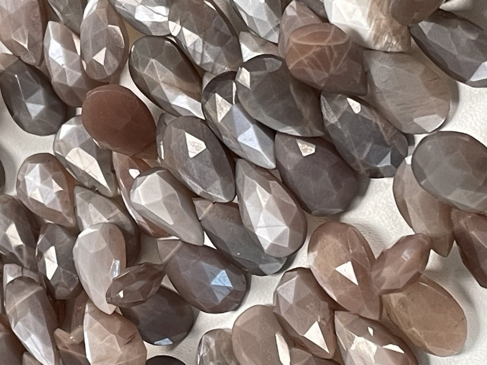 Chocolate Moonstone Pear Faceted