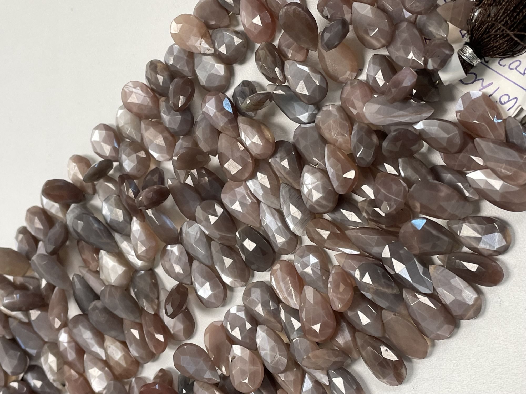 Chocolate Moonstone Pear Faceted