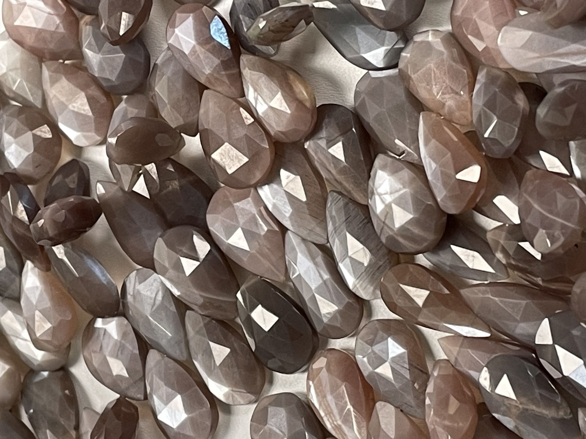Chocolate Moonstone Pear Faceted
