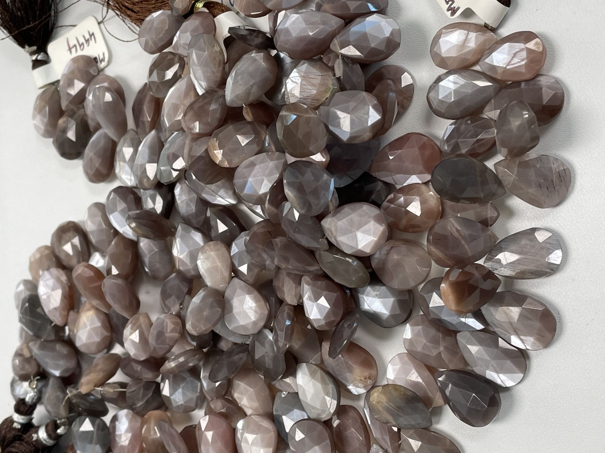 Chocolate Moonstone Pear Faceted