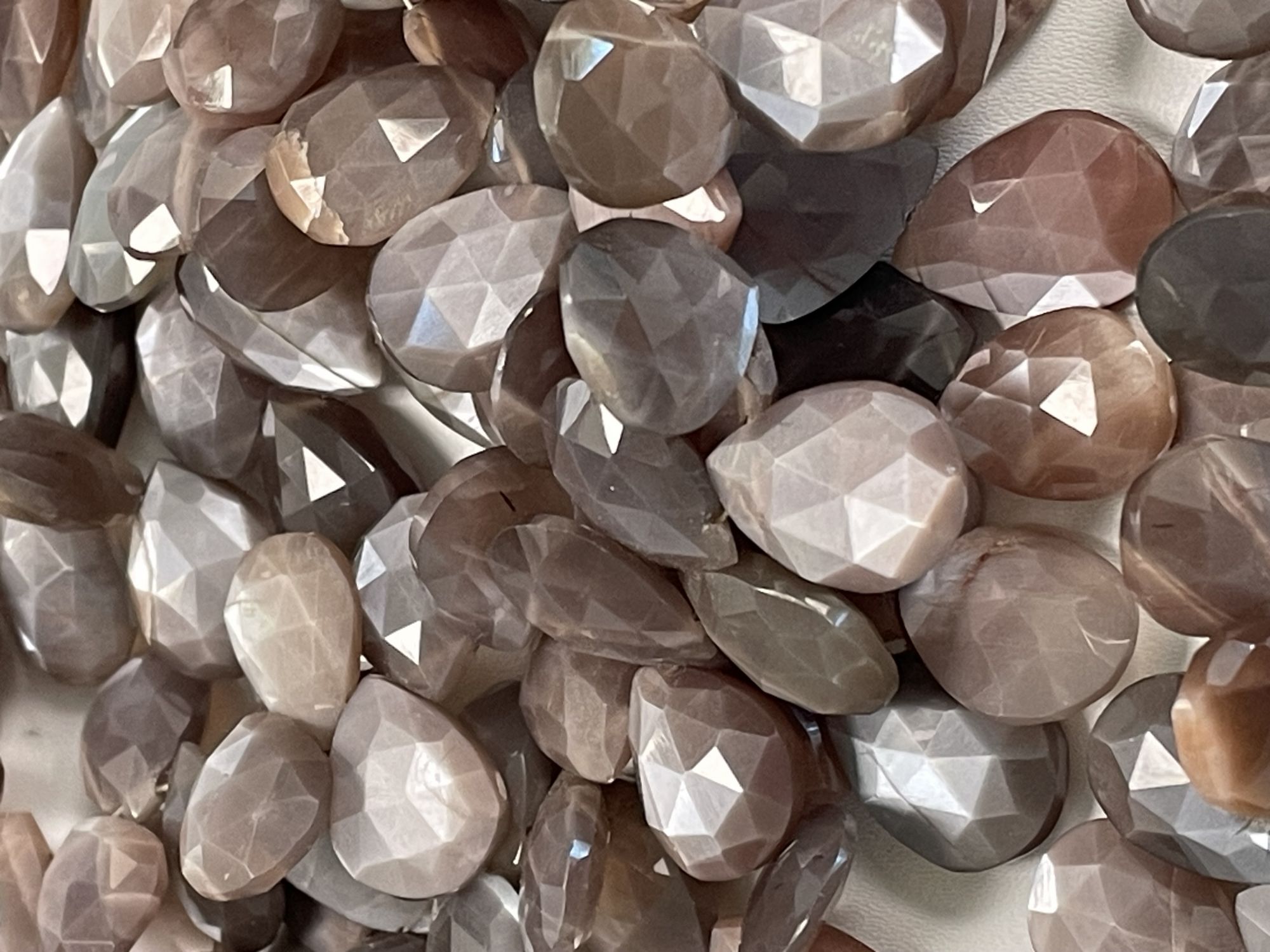 Chocolate Moonstone Pear Faceted