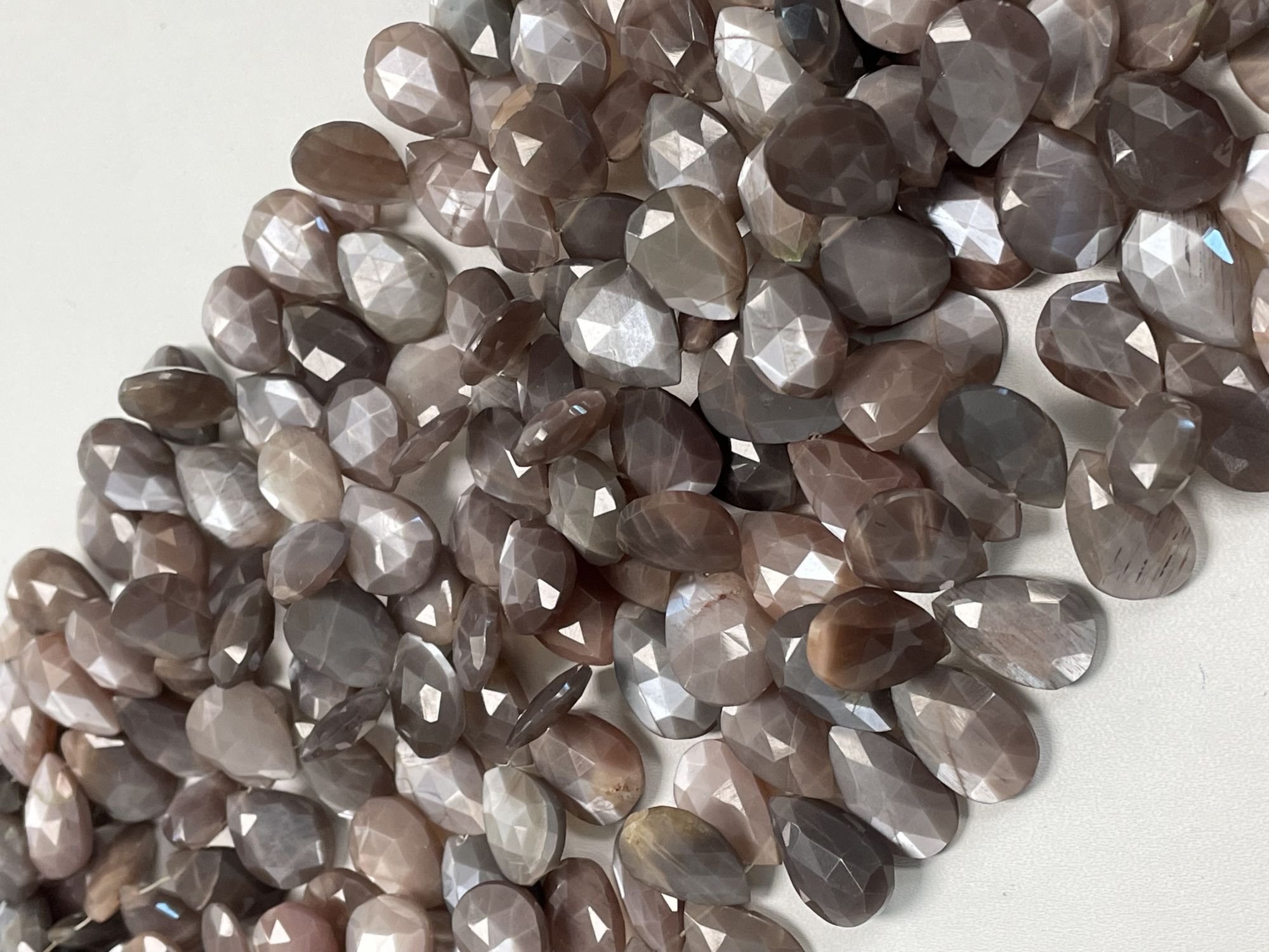 Chocolate Moonstone Pear Faceted